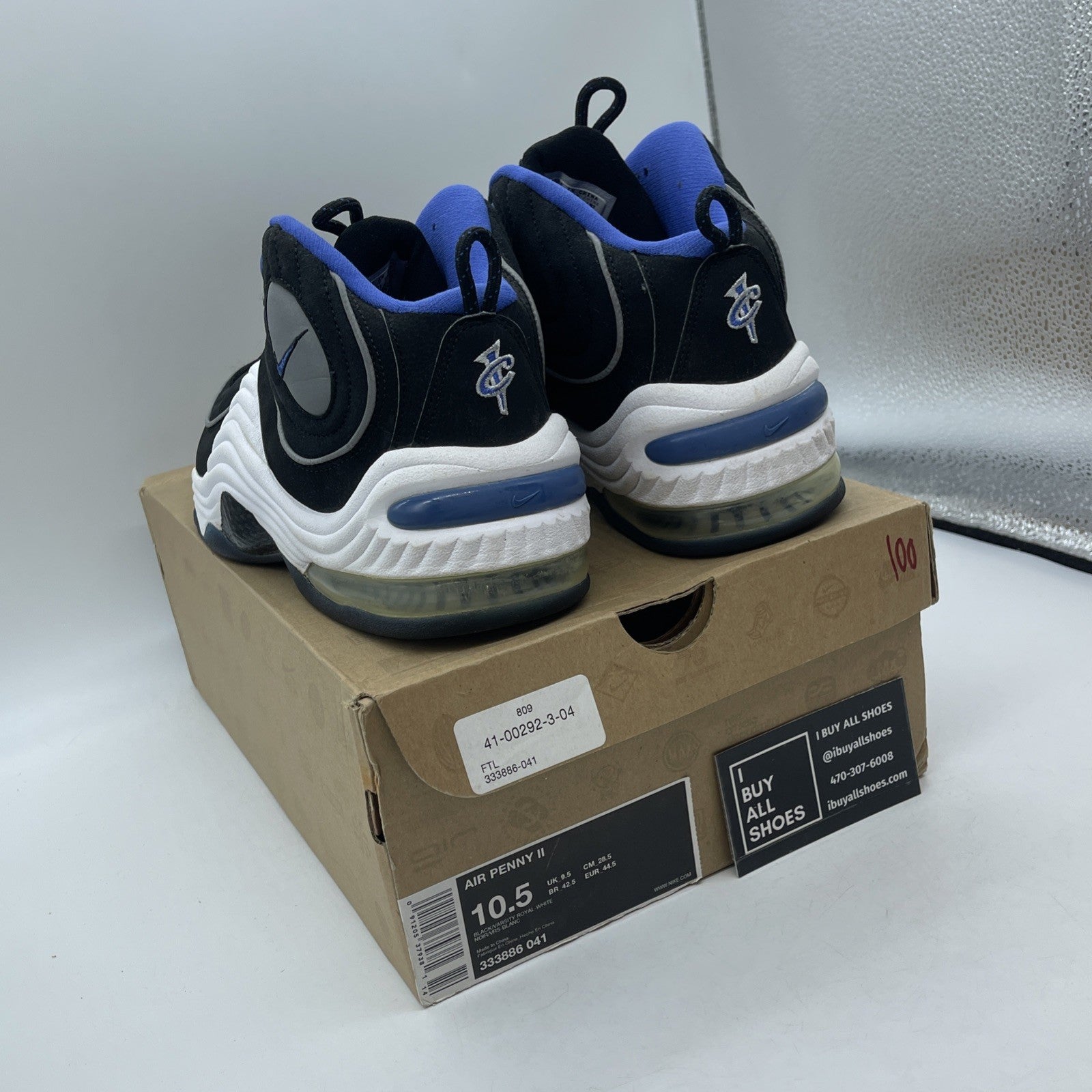 Size 10.5 - Nike Air Penny 2 Black Royal Blue White Suede (333886-041)