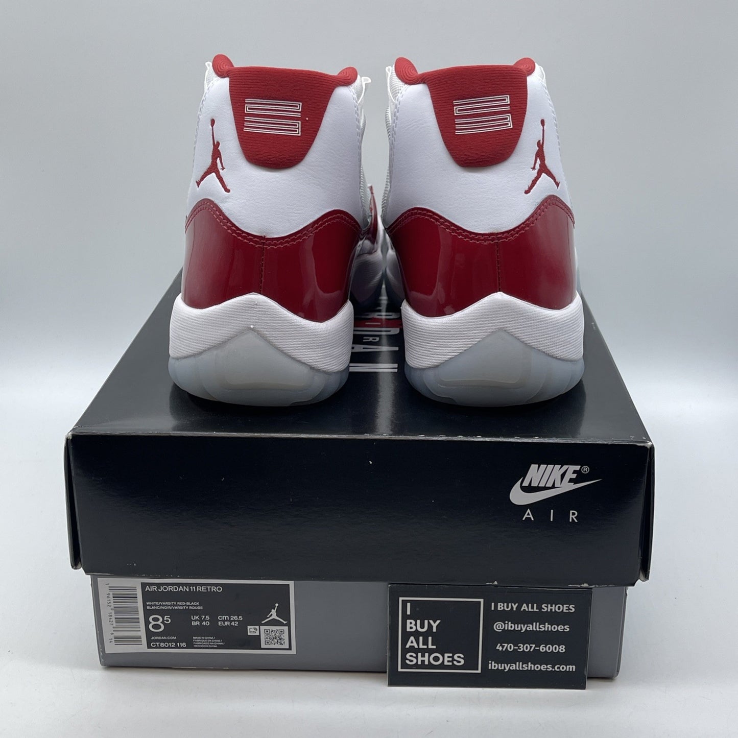 Size 8.5 - Jordan 11 Retro High Cherry White Leather (CT8012-116)