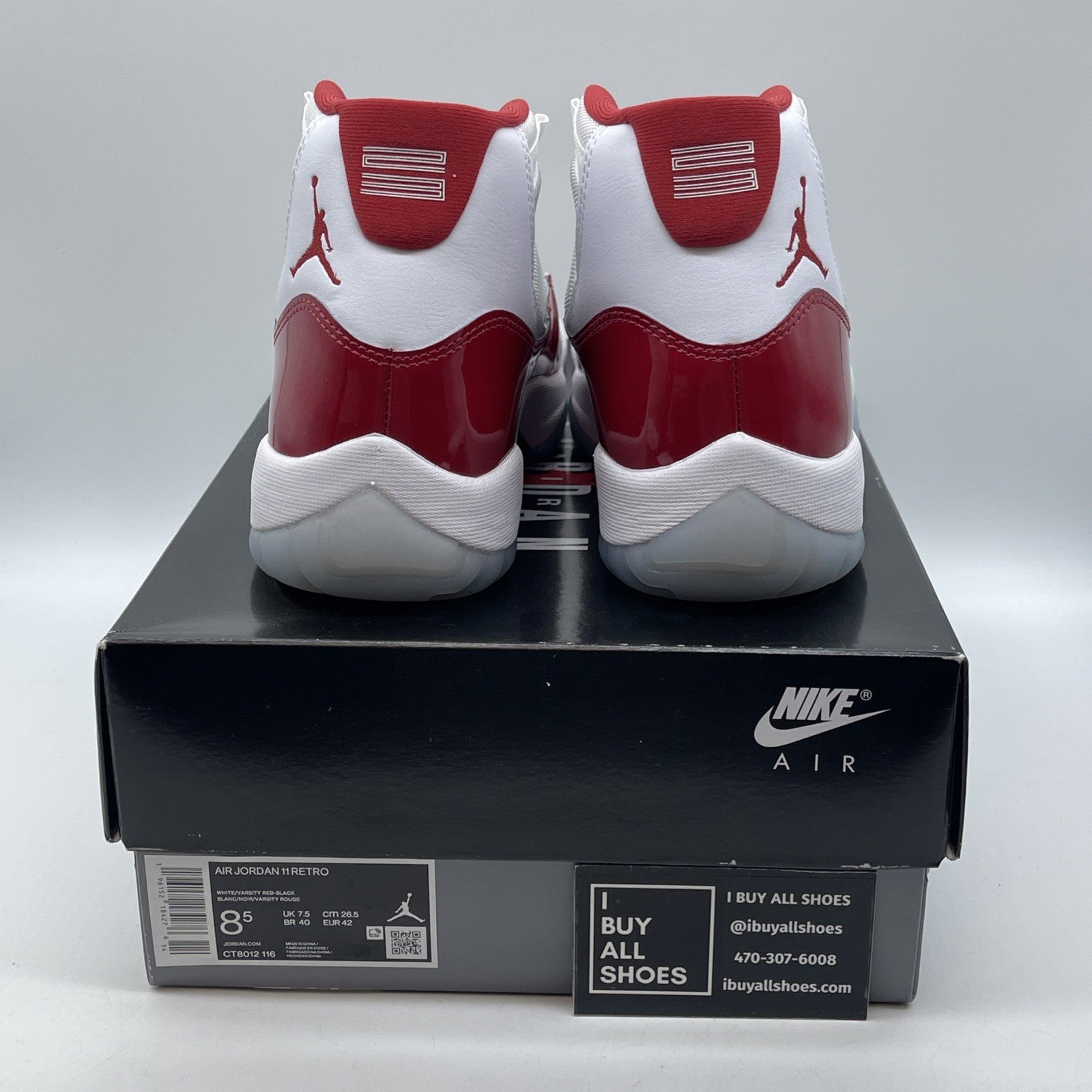 Size 8.5 - Jordan 11 Retro High Cherry White Leather (CT8012-116)
