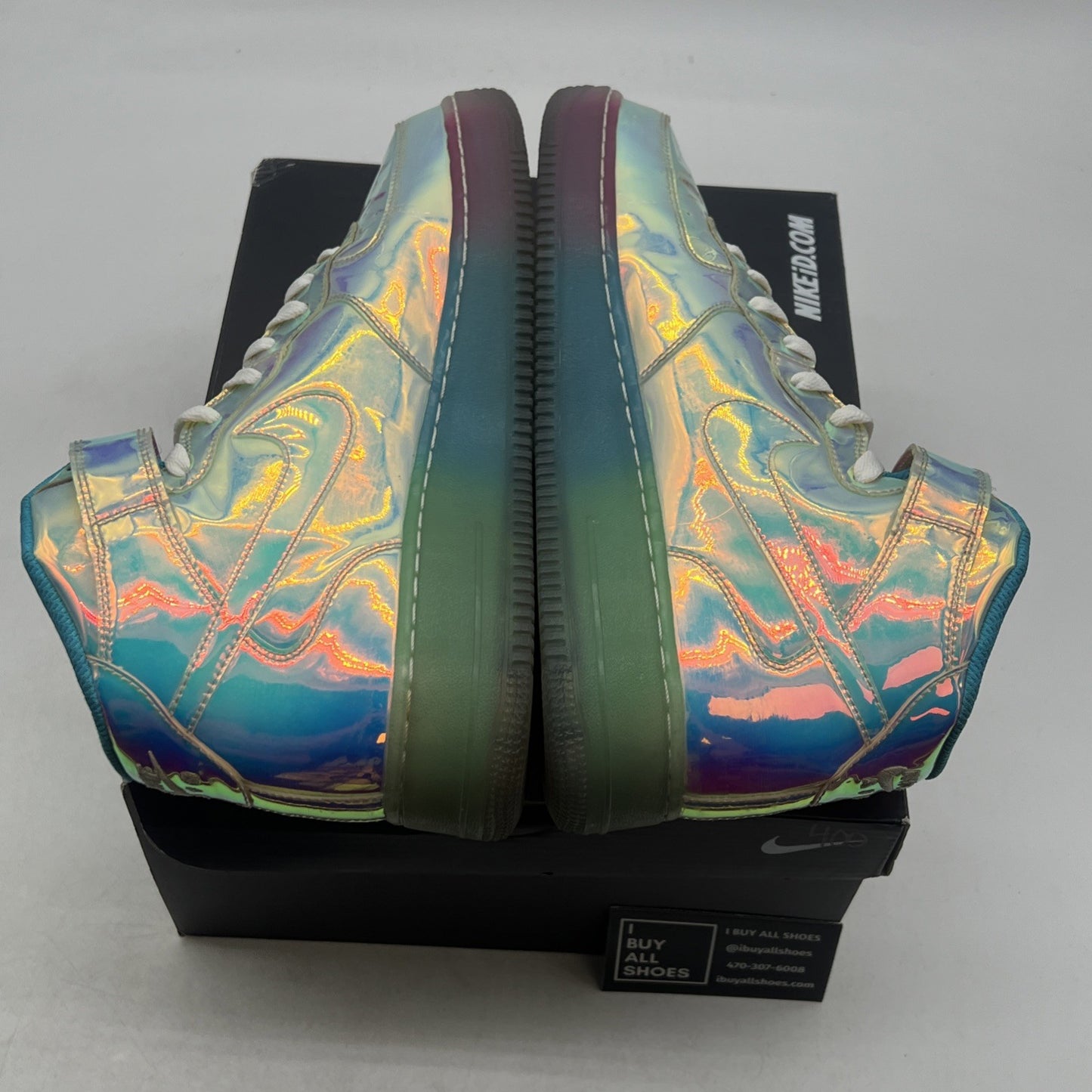 Size 9.5 -Nike Air Force 1 Mid Iridescent ID Blue Multicolor/Violet (779425-991)