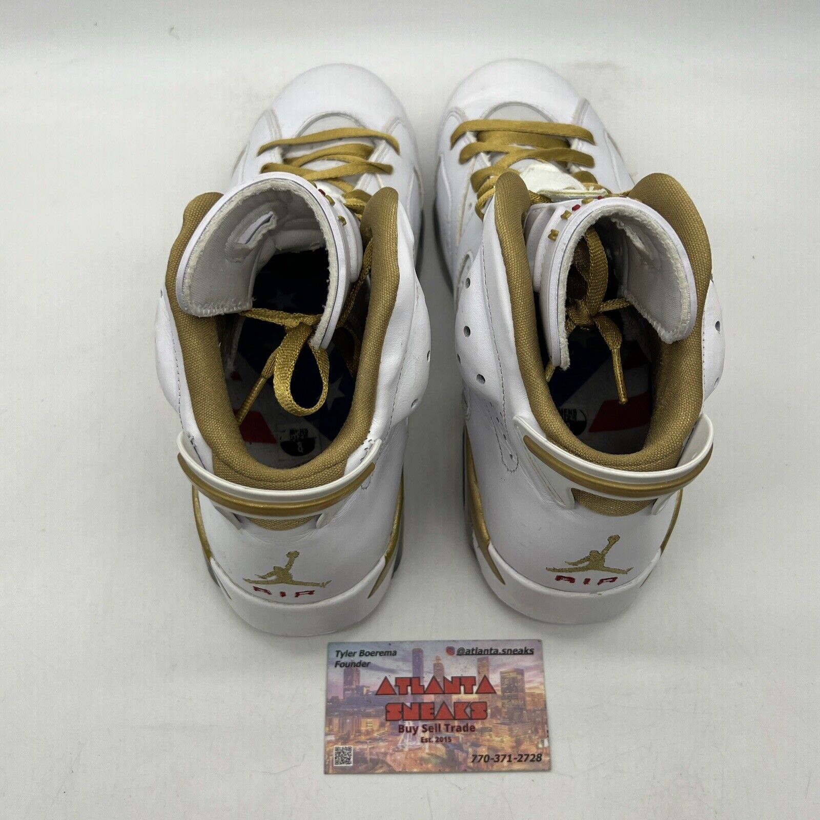 Size 8 - Air Jordan 6 Retro GMP White Gold Red Leather (384664-135)