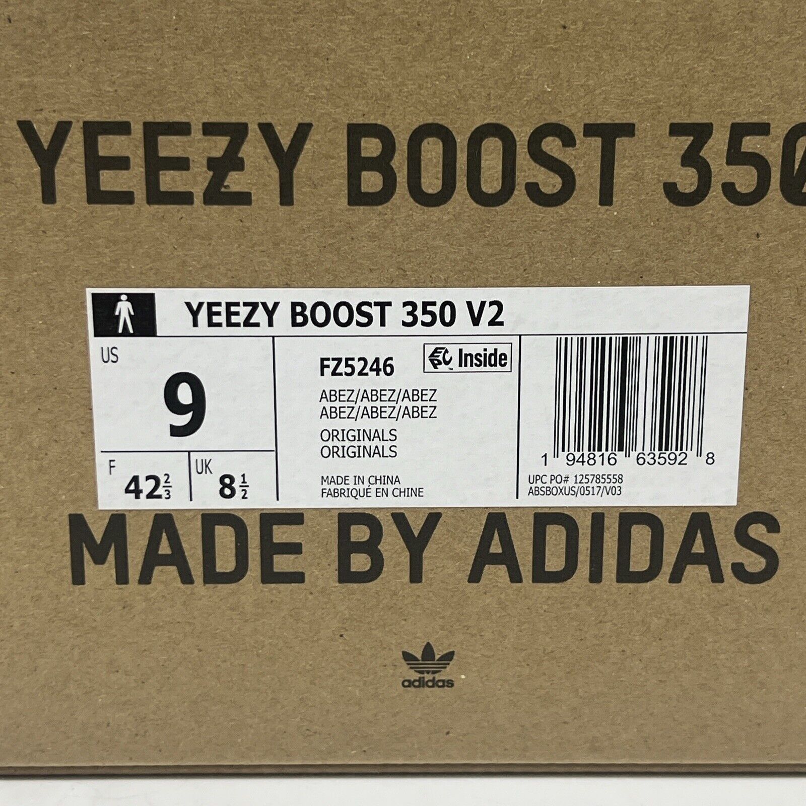 Size 9 - adidas Yeezy Boost 350 V2 Natural Brand New Og All Cream White DS