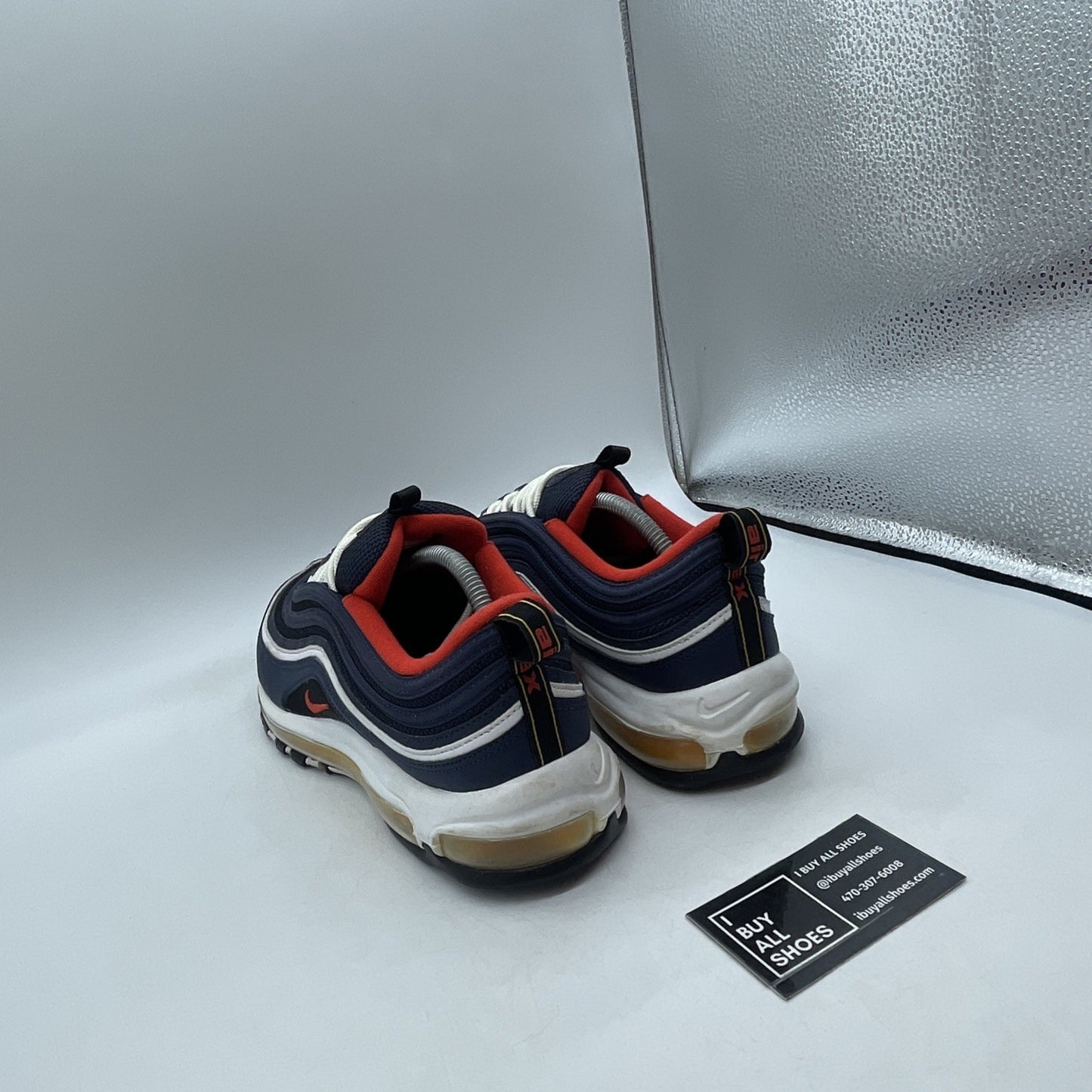Size 11 - Nike Air Max 97 Midnight Navy Blue White Leather (921826-403)