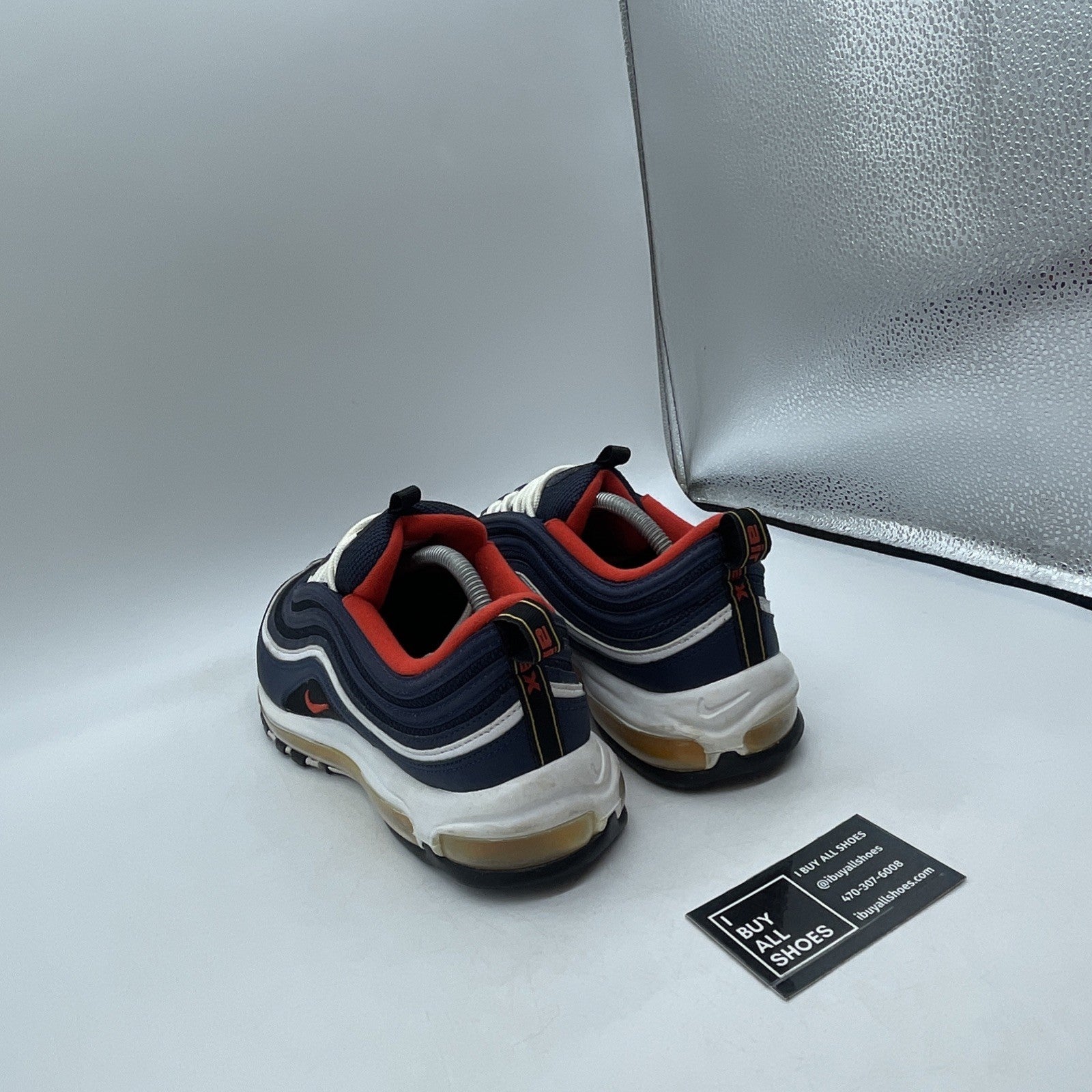 Size 11 - Nike Air Max 97 Midnight Navy Blue White Leather (921826-403)