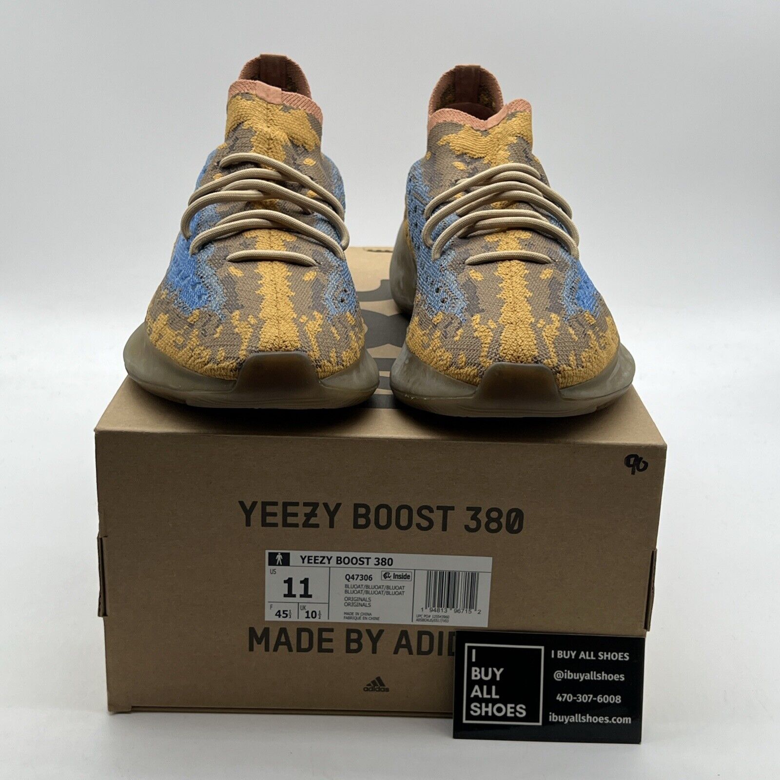 Size 11 - adidas Yeezy Boost 380 Blue Oat Non-Reflective (Q47306)