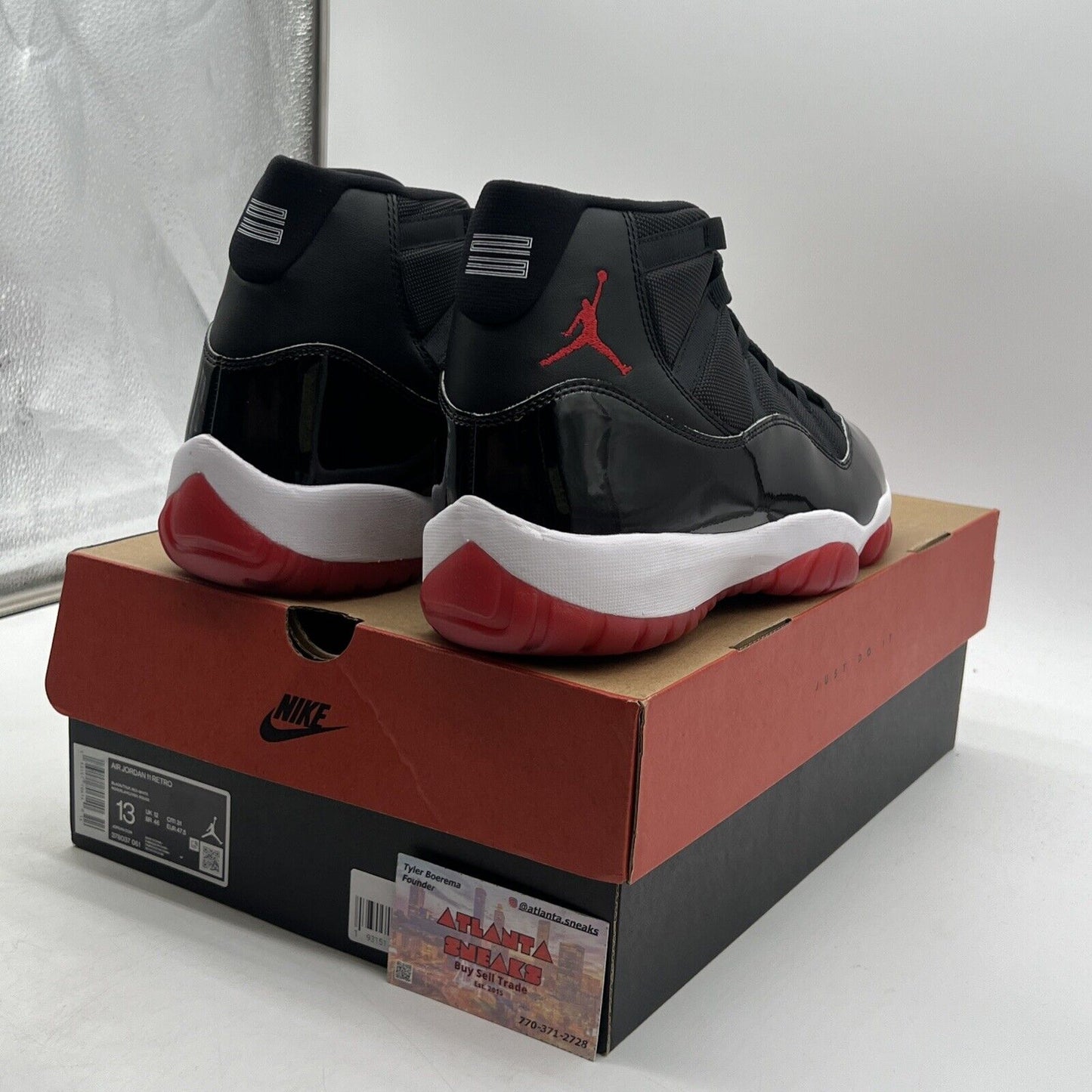 Size 13 - Jordan 11 Retro High Bred Black White Red Leather (378037-061)