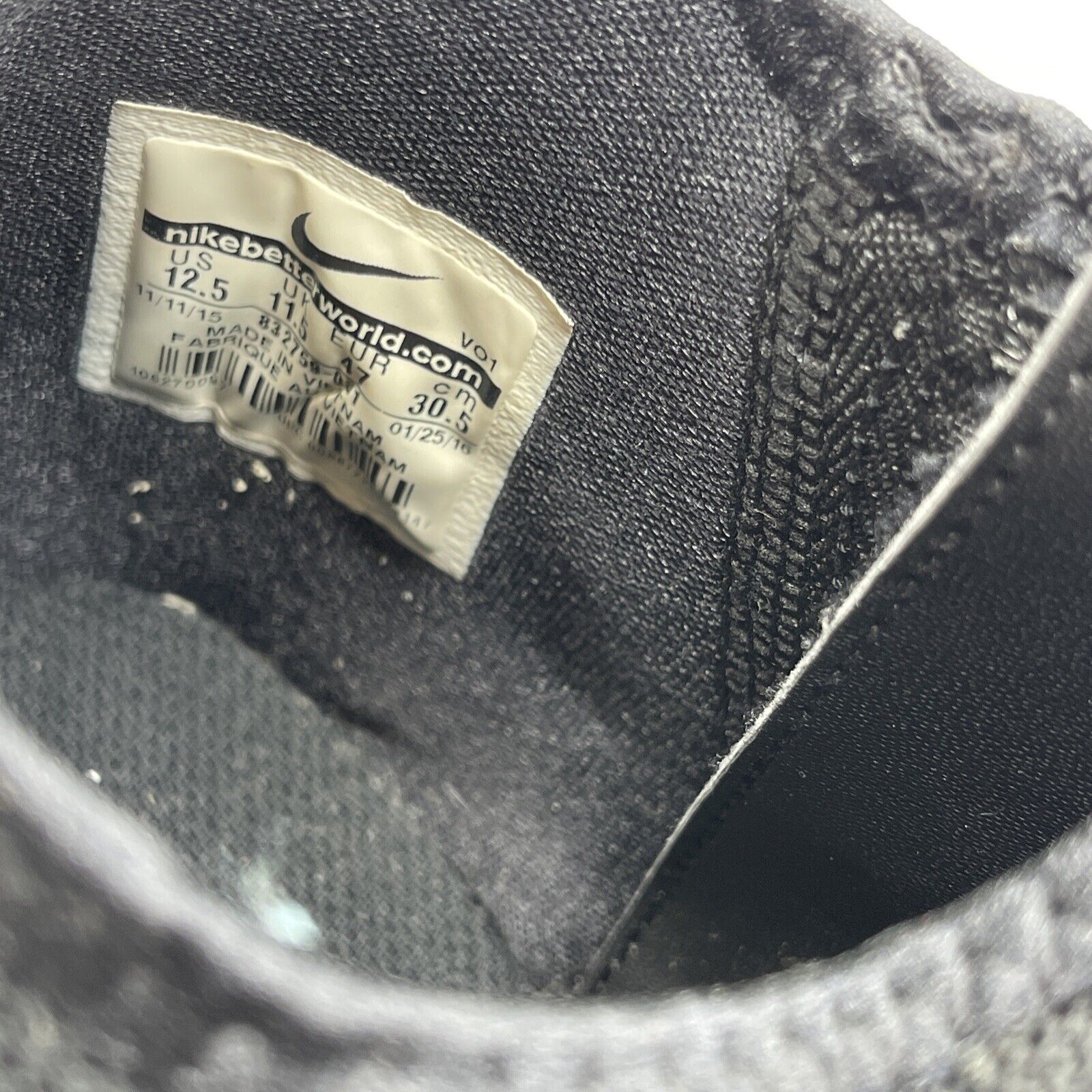 Size 12.5 - Nike Big Swoosh Black White Suede Leather (832759-001)