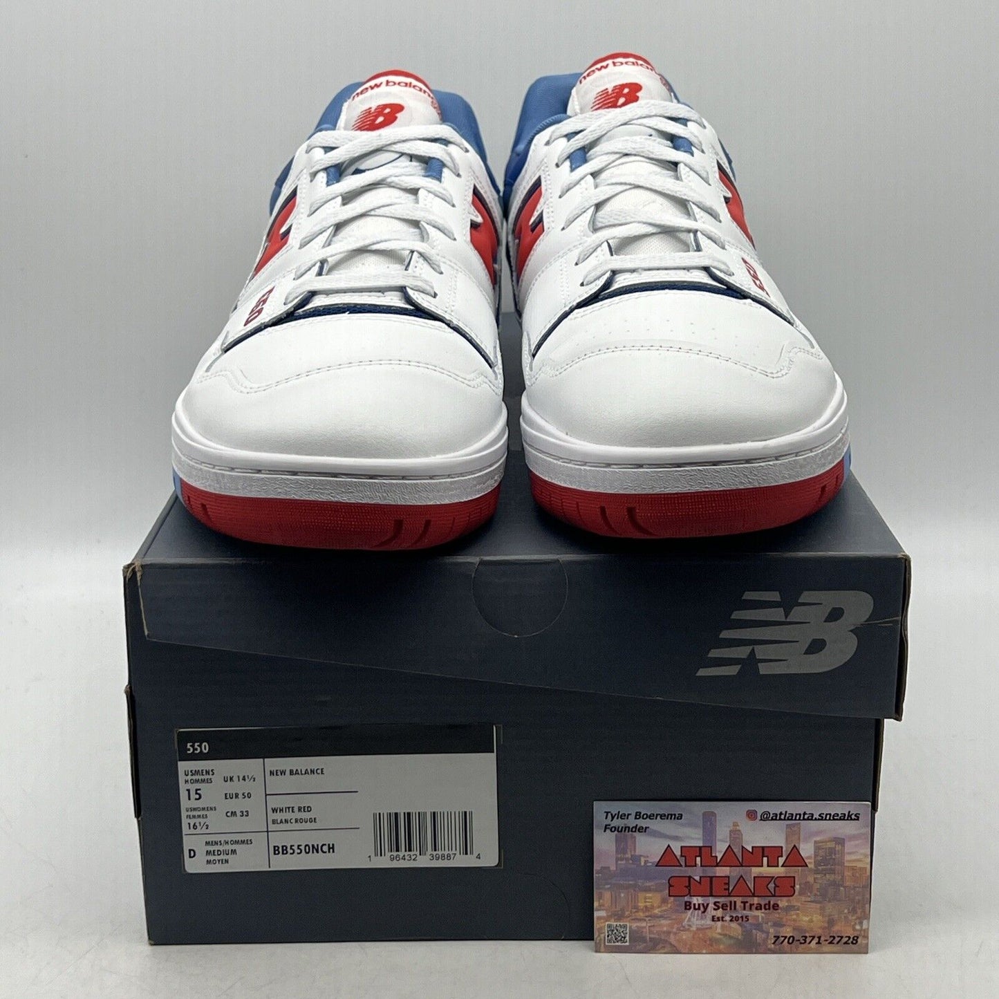 Size 15 - New Balance 550 Red Atlantic Blue Leather (BB550NCH)