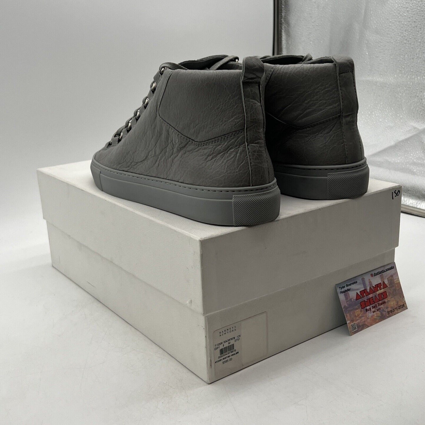 Size 8 - Balenciaga Arena Iron Grey High Top (341760-WAD40-1414)