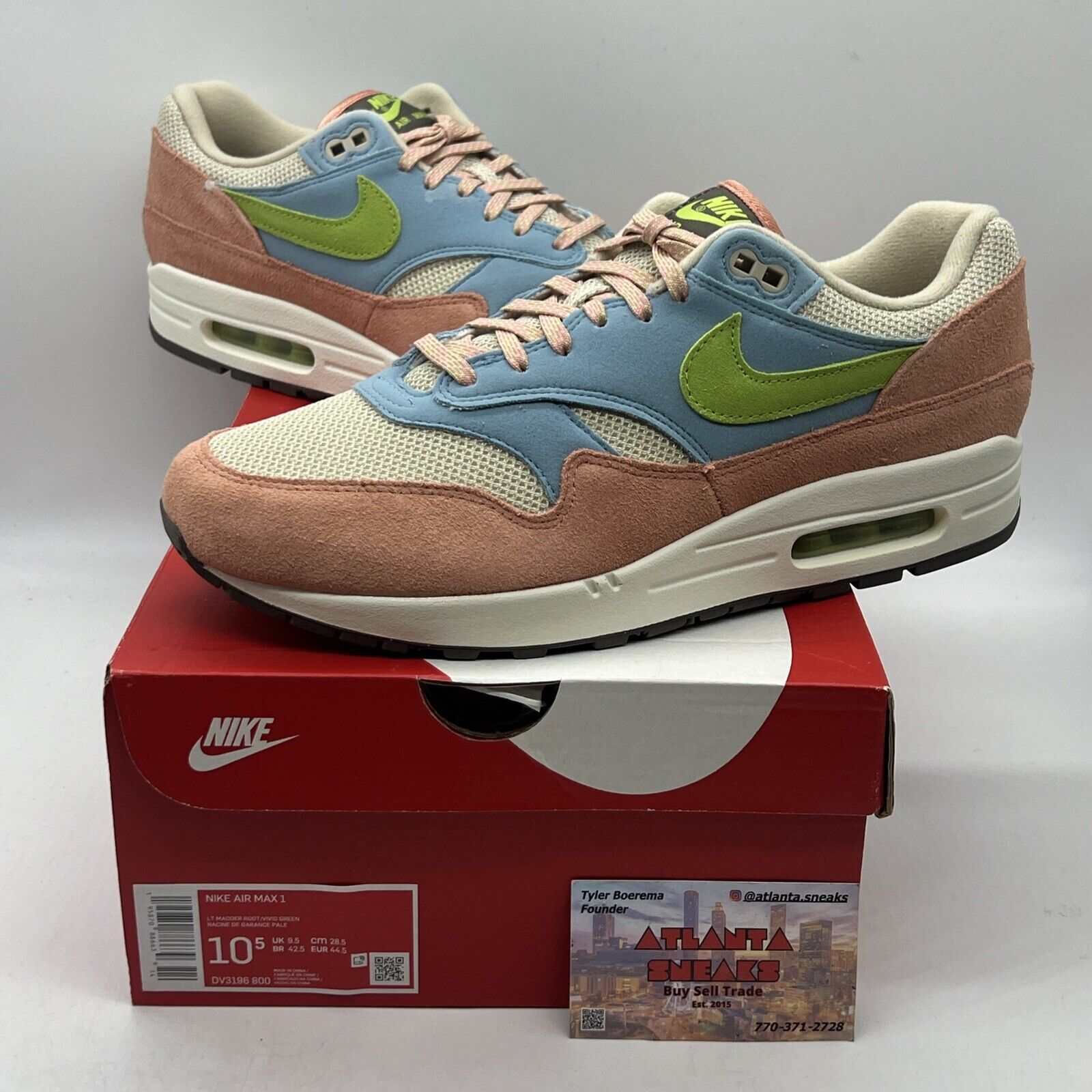 Size 10.5 - Nike Air Max 1 Light Madder Root 2022 Brand New Og All