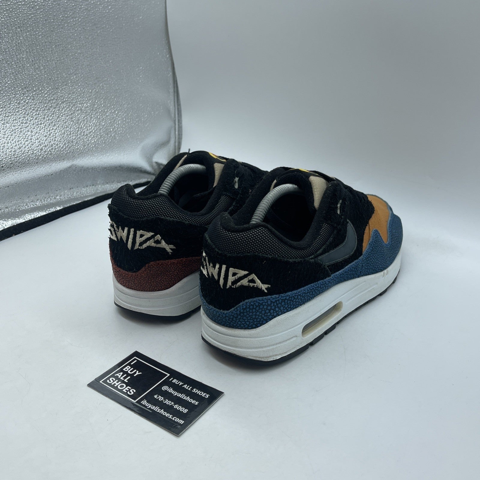Size 11 - Nike De'Aaron Fox x Air Max 1 Swipa Black Red Suede (CJ9746-001)