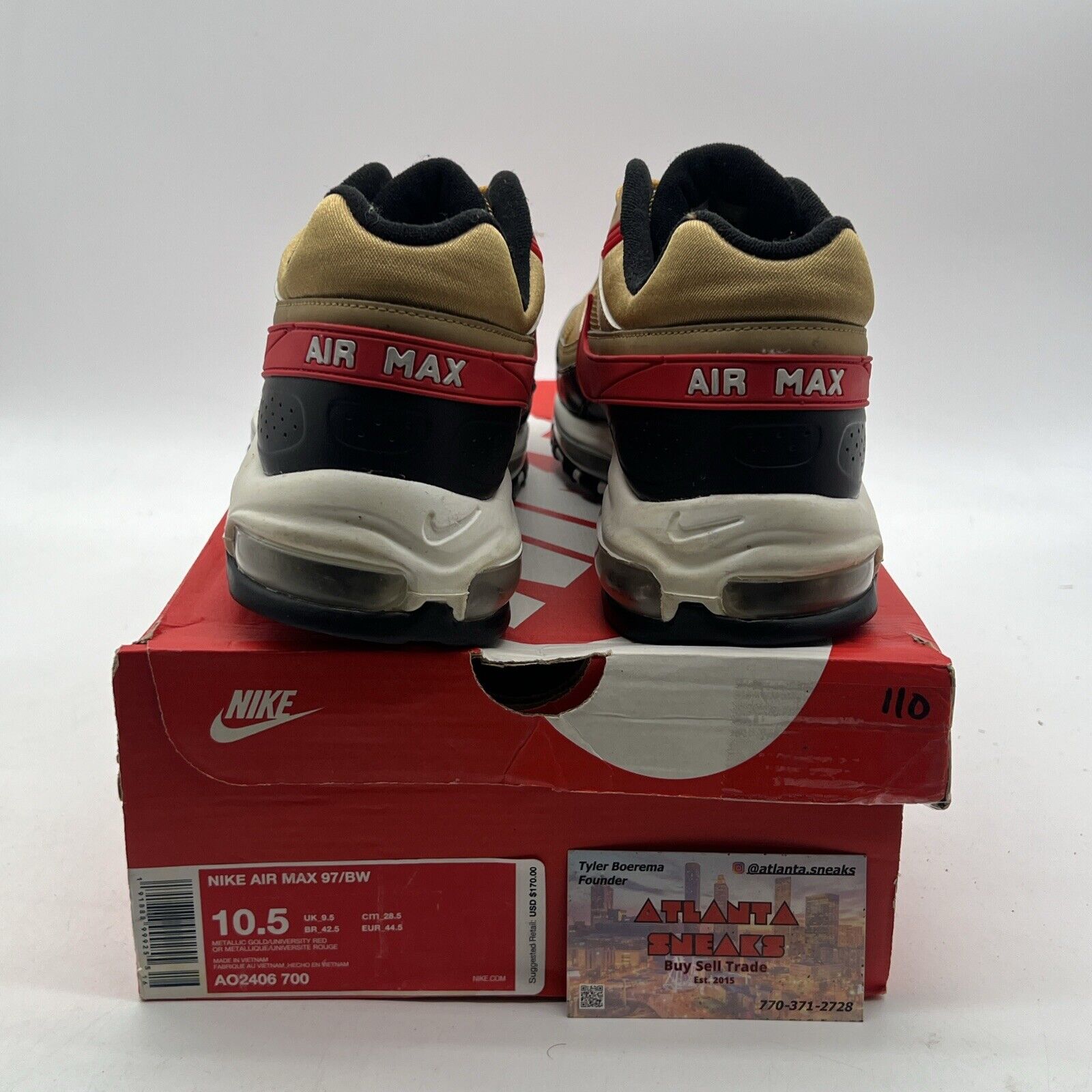 Size 10.5 - Nike Air Max 97/BW Metallic Gold Red (AO2406-700)