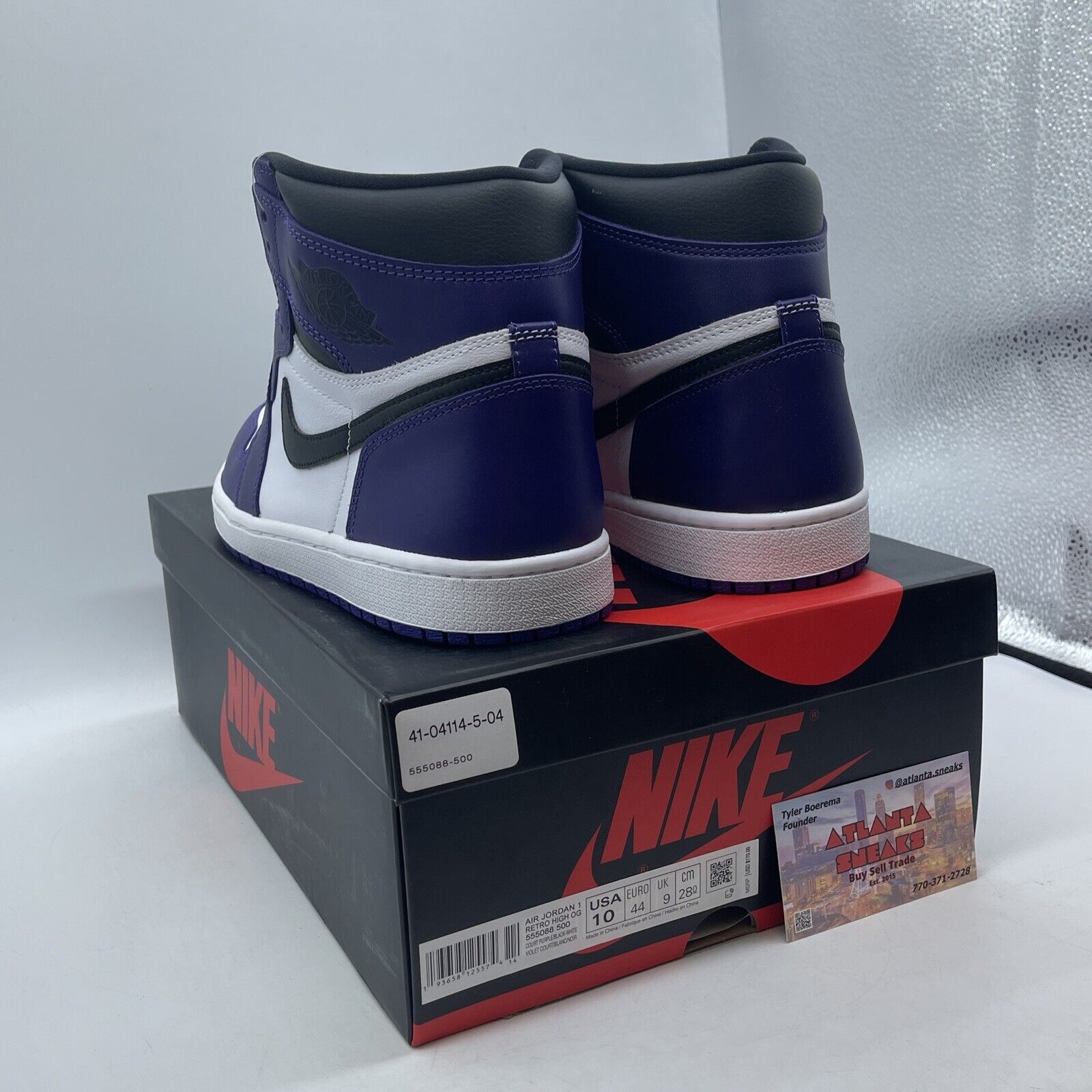 Size 10 - Jordan 1 Retro OG High Court Purple 2.0 White Black (555088-500)