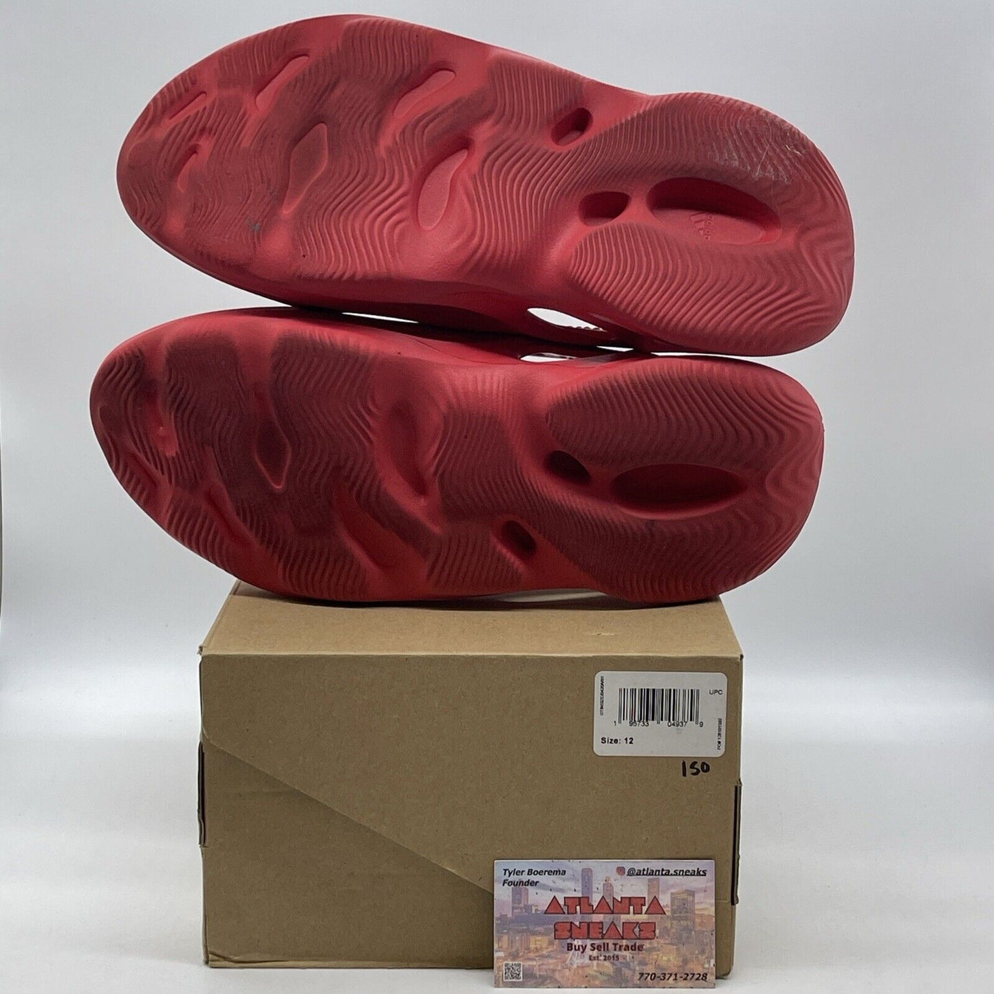 Size 12 - adidas Yeezy Foam Runner Vermillion Red Leather (GW3355)