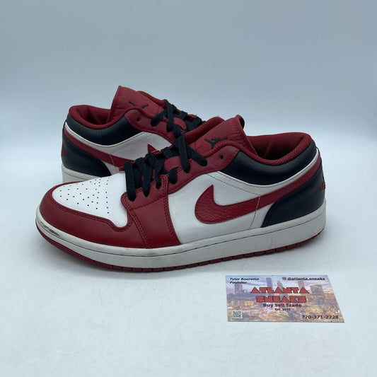 Size 9.5 - Jordan 1 Low Reverse Black Toe White Red Leather (553558-163)