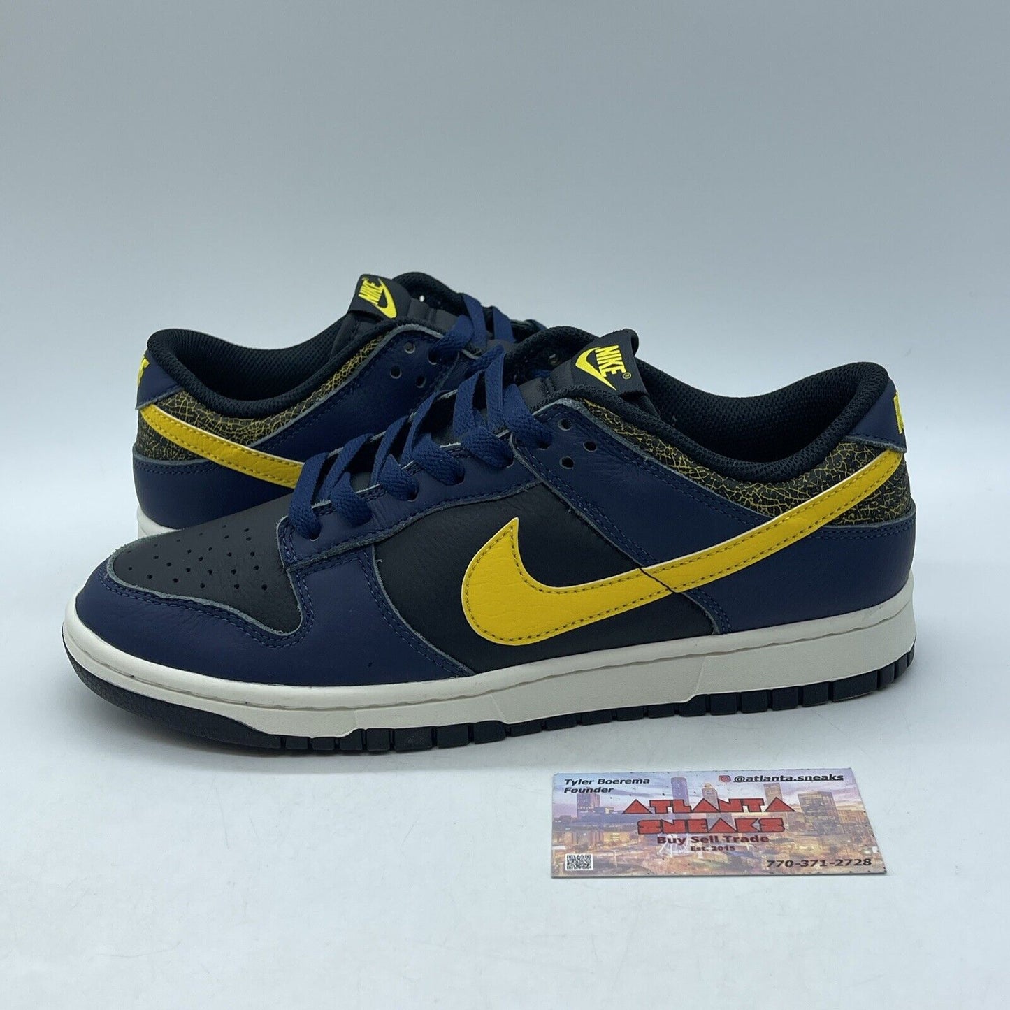 Size 9 - Nike Dunk Low Vintage Michigan Yellow Black Blue Leather (FZ4014-010)