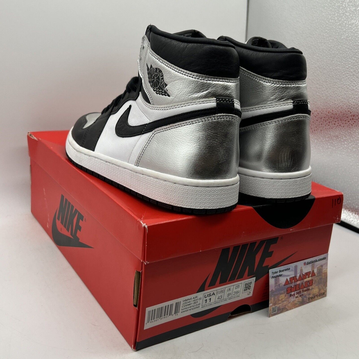 Size 11 - Jordan 1 High OG Metallic Silver Black White Silver (CD0461-001)