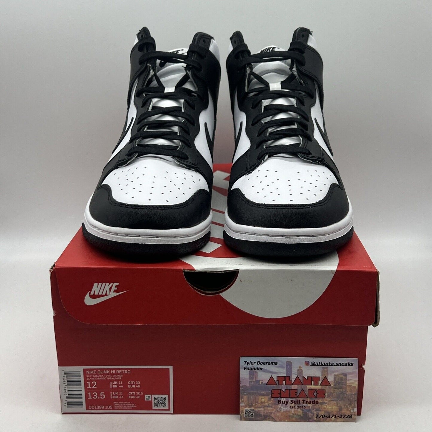 Size 12 - Nike Dunk High Black White Brand New Og All