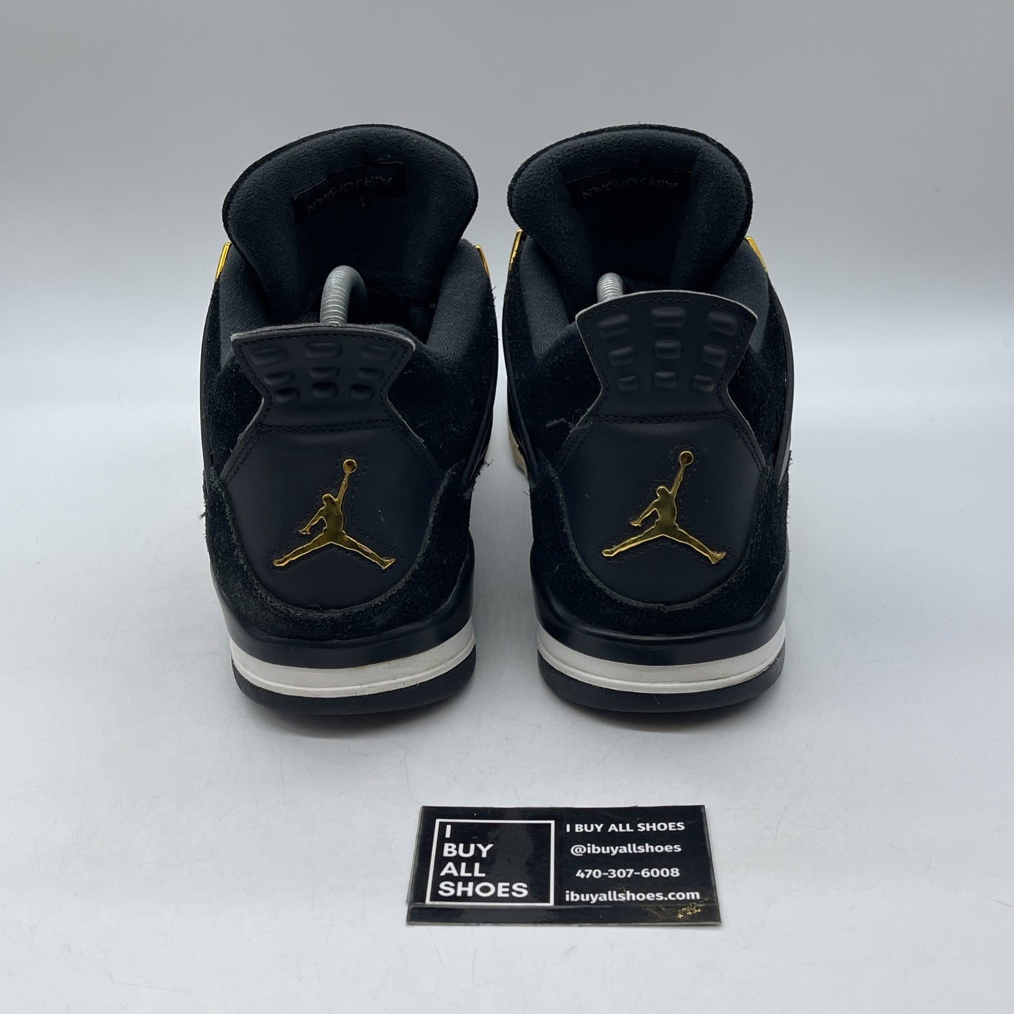 Size 13 - Air Jordan 4 Retro Royalty 2017 Black Gold Suede (308497-032)
