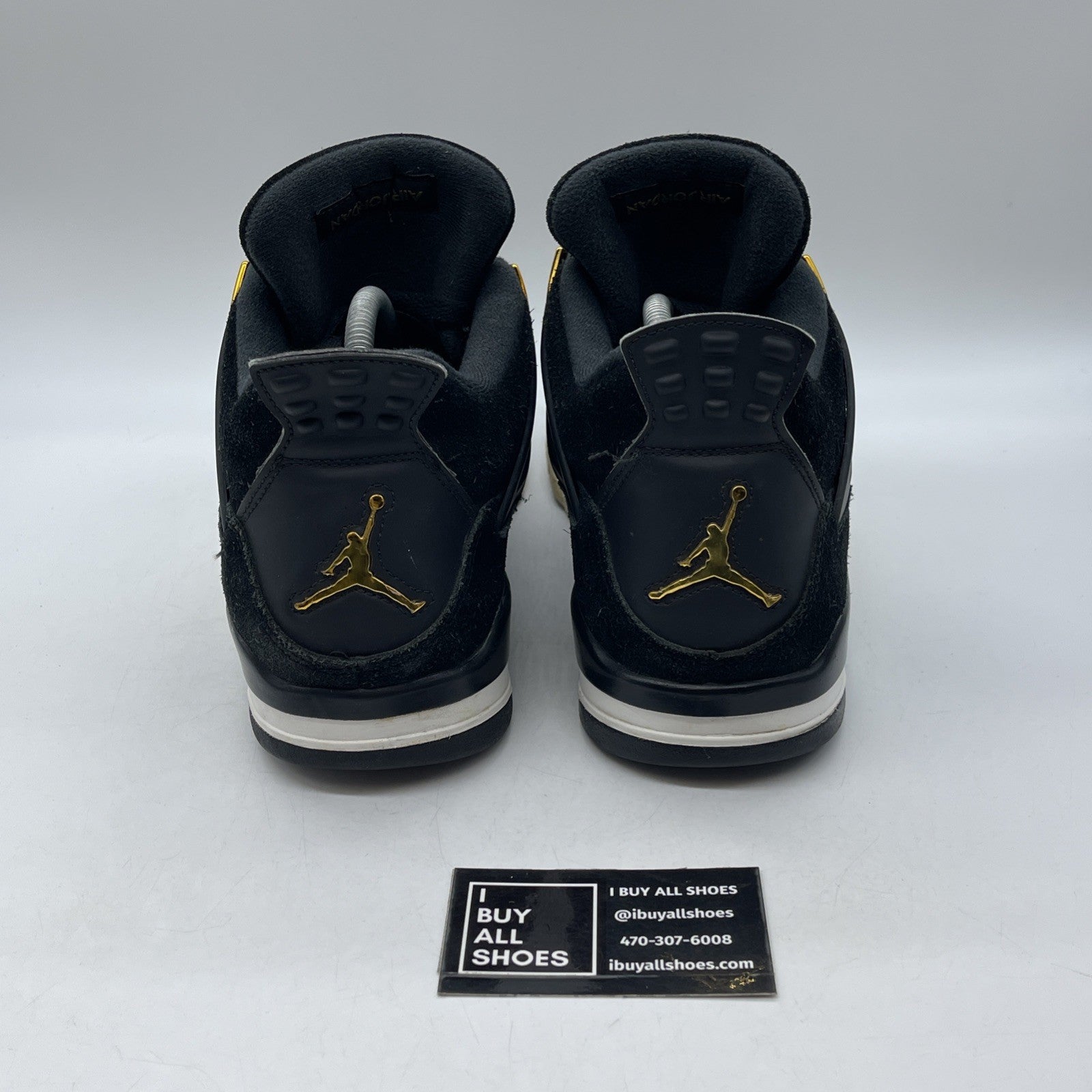 Size 13 - Air Jordan 4 Retro Royalty 2017 Black Gold Suede (308497-032)