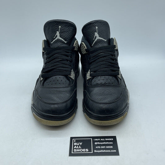 Size 10 - Jordan 4 Retro LS oreo Black Grey Leather (314254-003)