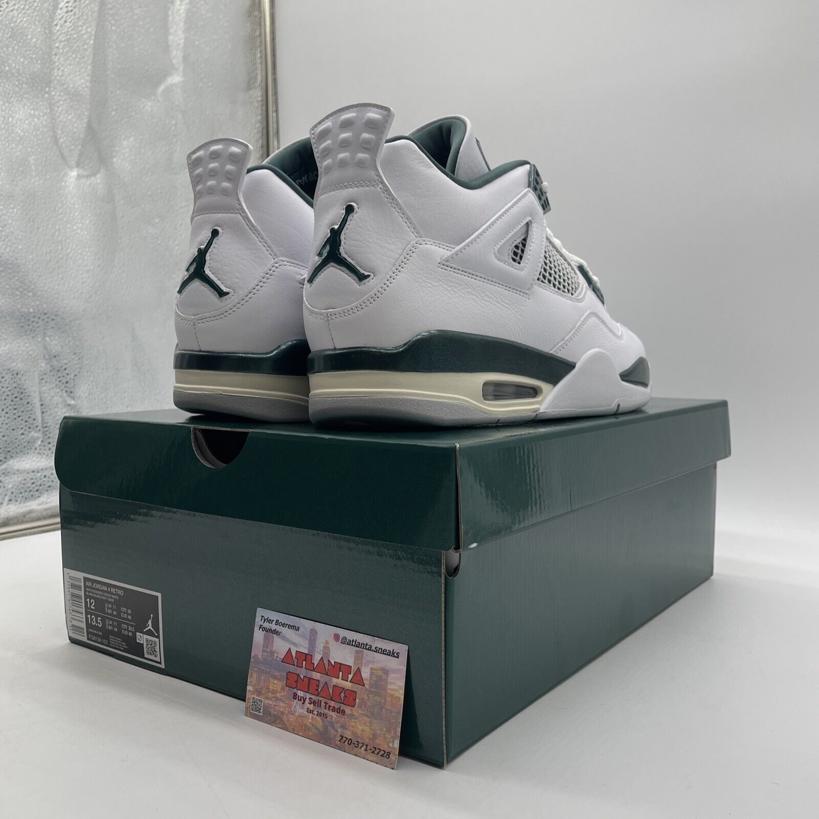 Size 12 - Air Jordan 4 Retro Oxidized Green White Leather (FQ8138-103)