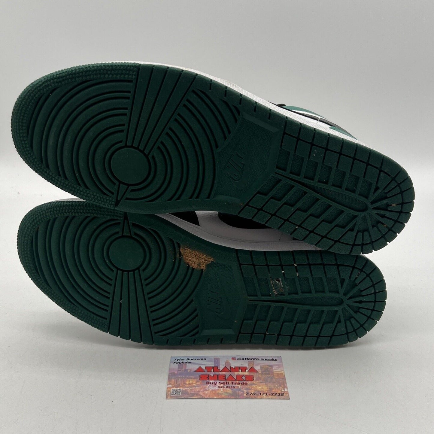 Size 10.5 - Air Jordan 1 Low Mystic Green Black White Suede Leather (553558-113)