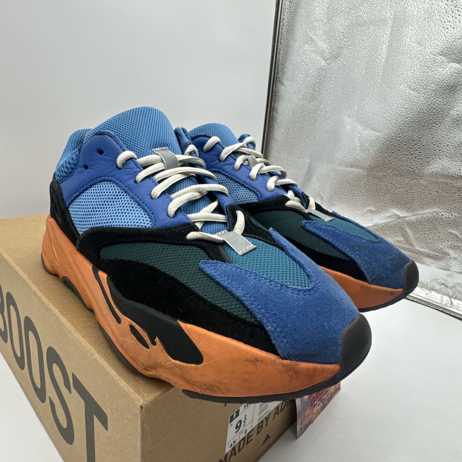 Size 9.5 - adidas Yeezy Boost 700 Bright Blue Orange Boost Image With Box OG All