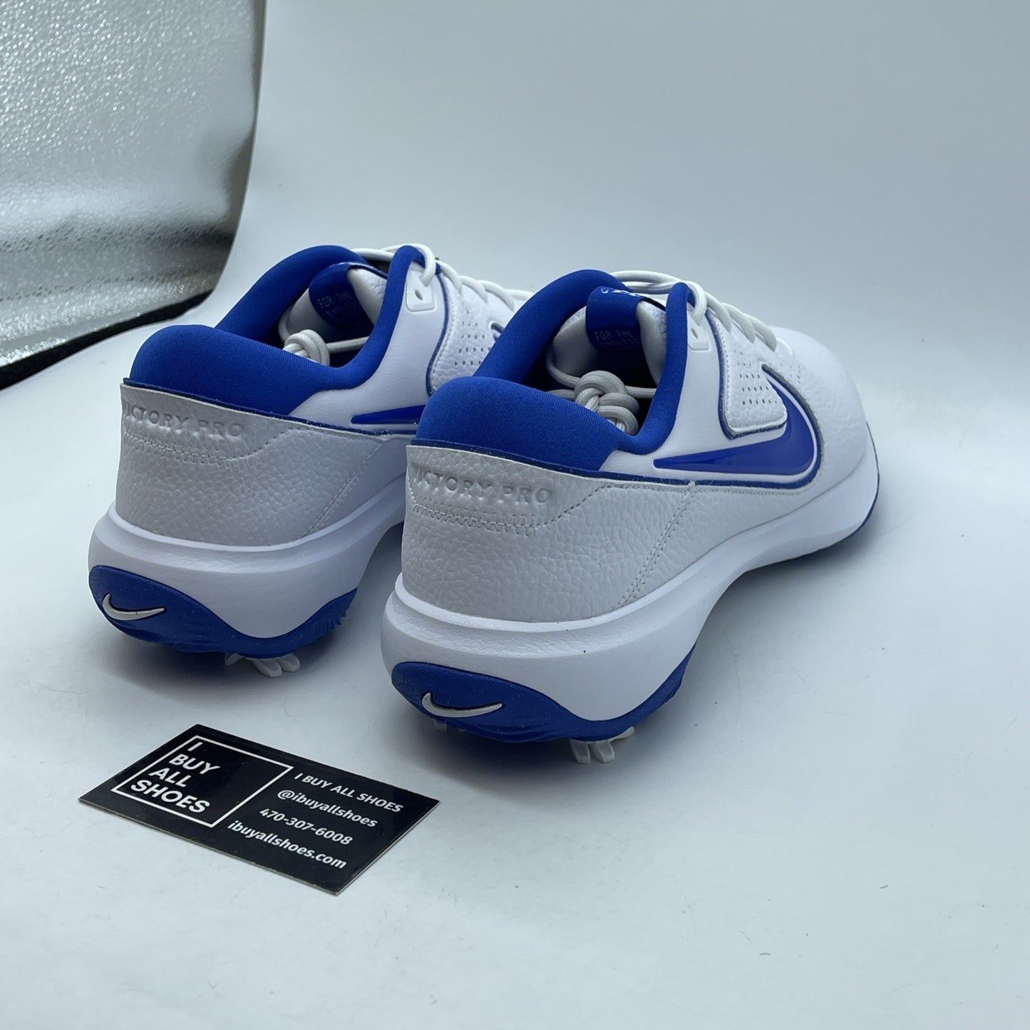 Size 10 - Nike Victory Pro 3 Golf Cleats White Royal Blue (DV6800-140)