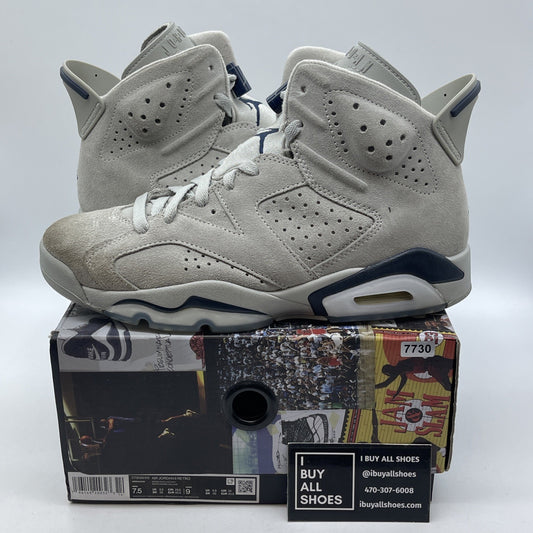 Size 7.5 - Jordan 6 Retro Mid Georgetown Grey Blue Suede (CT8529-012)