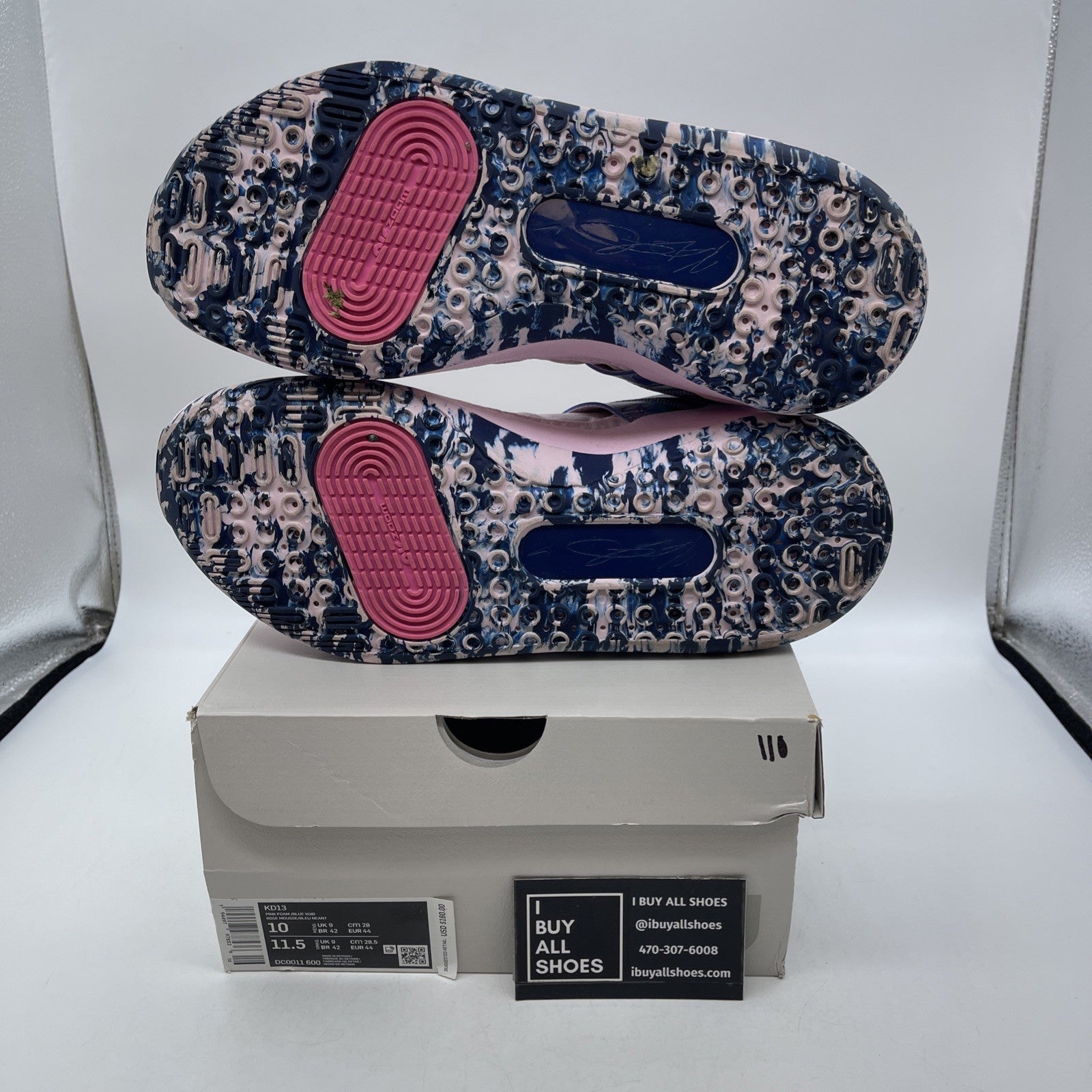 Size 10 - Nike KD 13 Aunt Pearl Blue Pink Leather (DC0011-600)