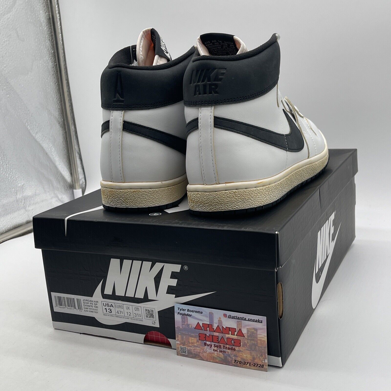Size 13 - A Ma Maniére x Jordan Air Ship PE SP White Black Suede (DX4976-100)