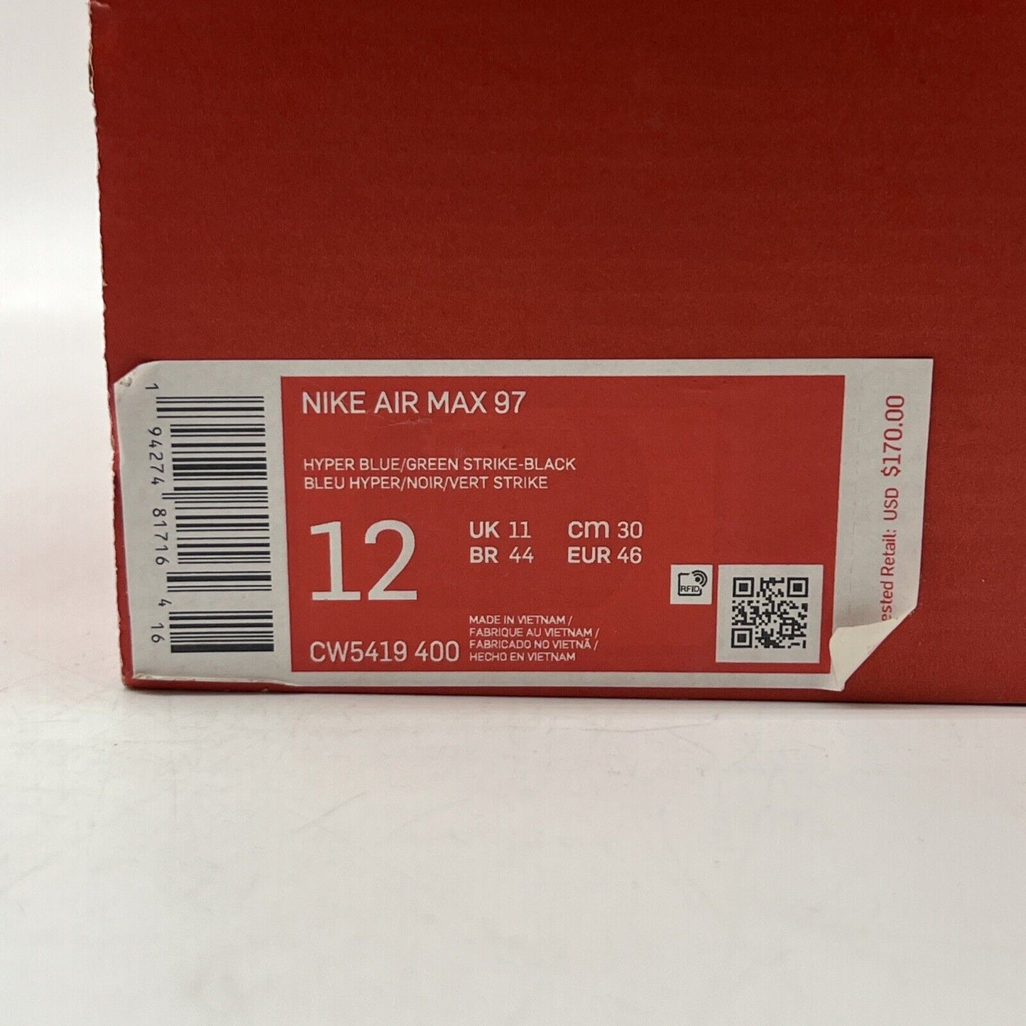 Size 12 - Nike Air Max 97 Royal Blue Neon