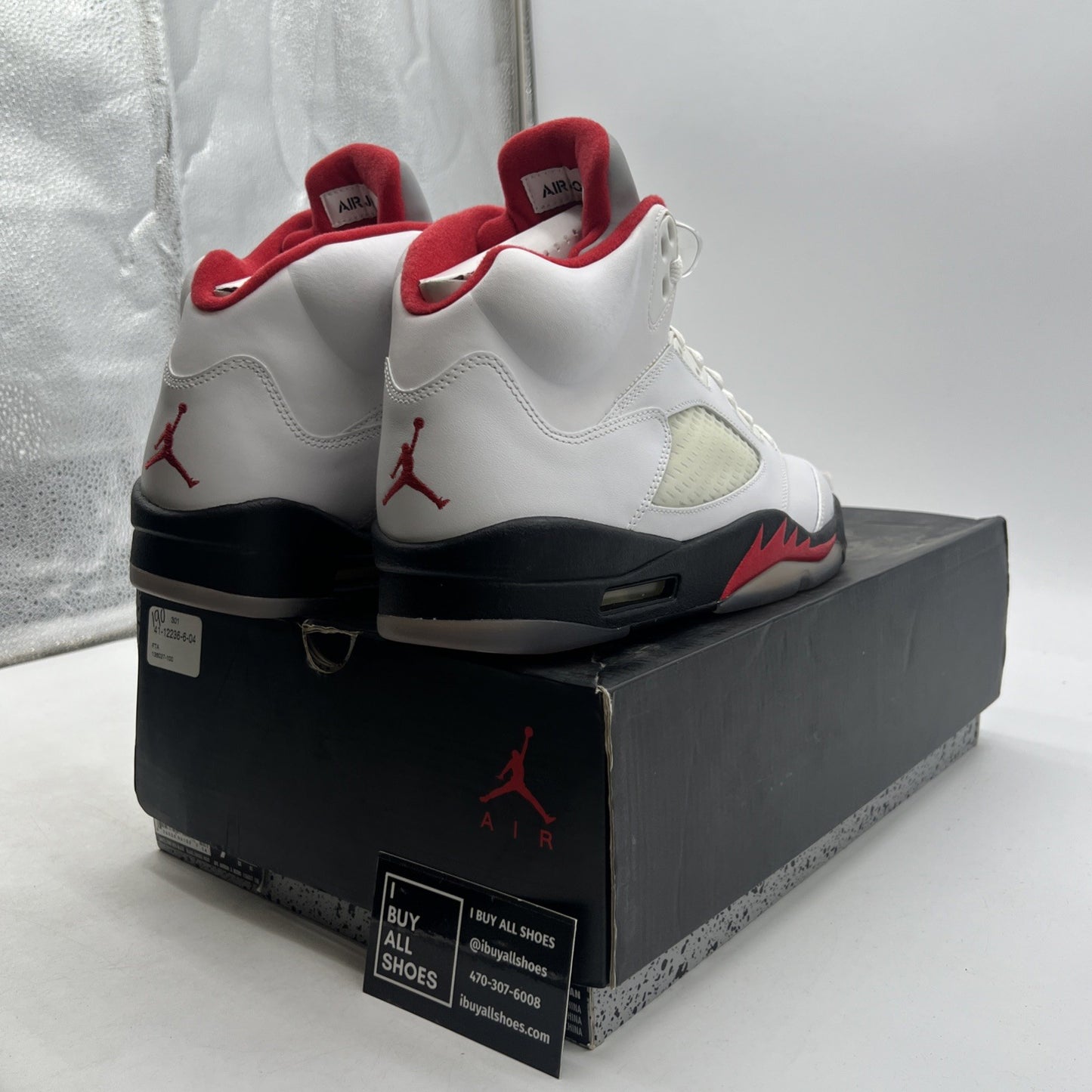 Size 9.5 - Air Jordan 5 Retro 2013 White Fire Red (136027-100)