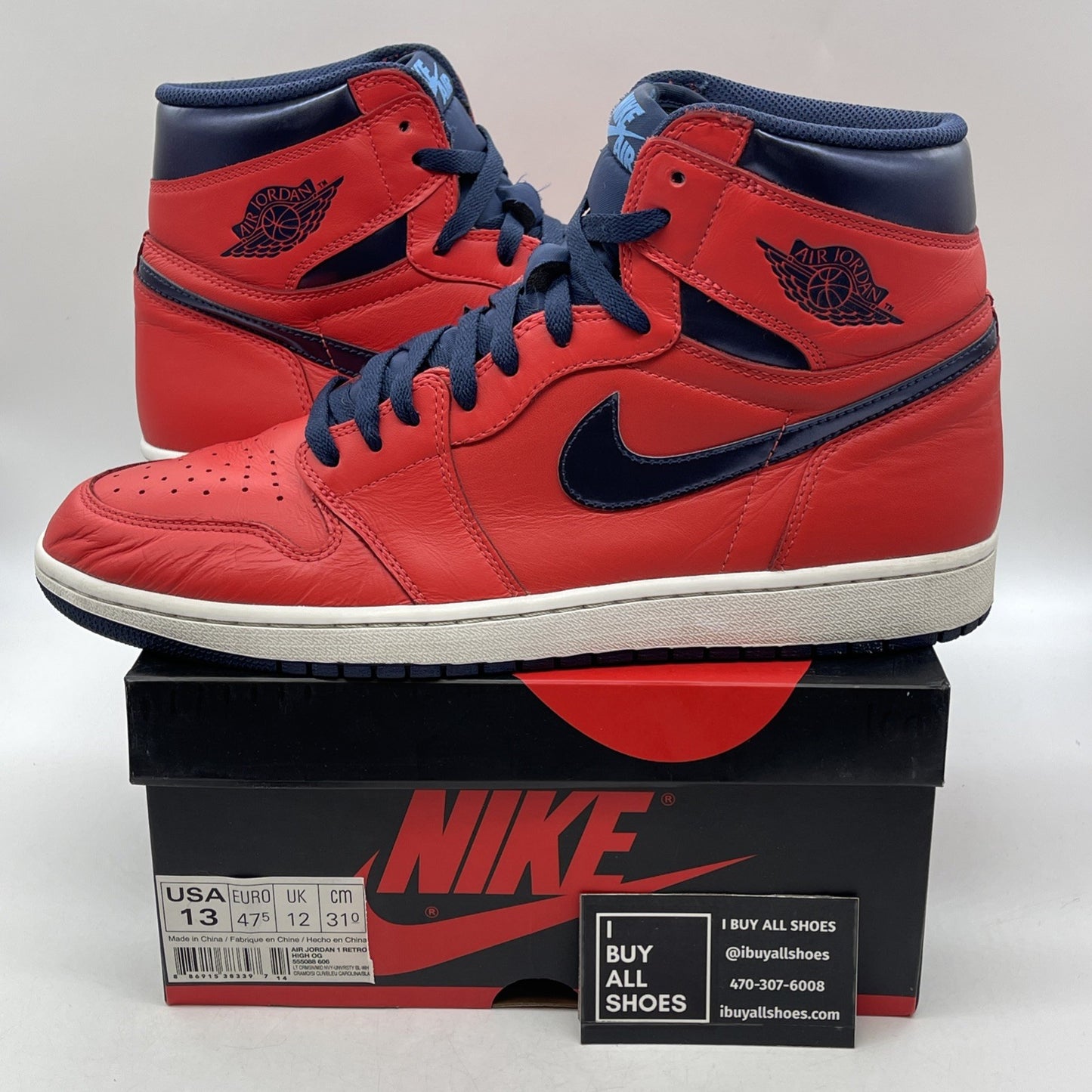 Size 13 - Air Jordan 1 Retro OG High David Letterman (555088-606)