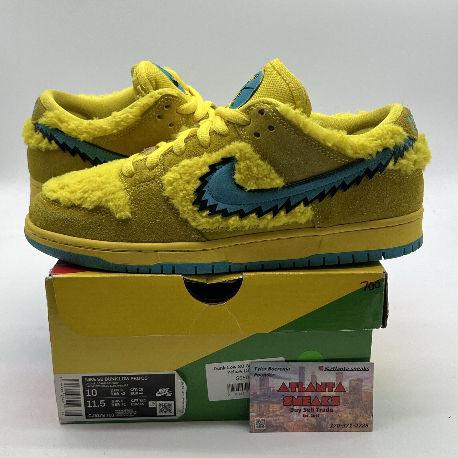 Size 10 - Nike Dunk Low SB x Grateful Dead Yellow Bear (CJ5378-700)