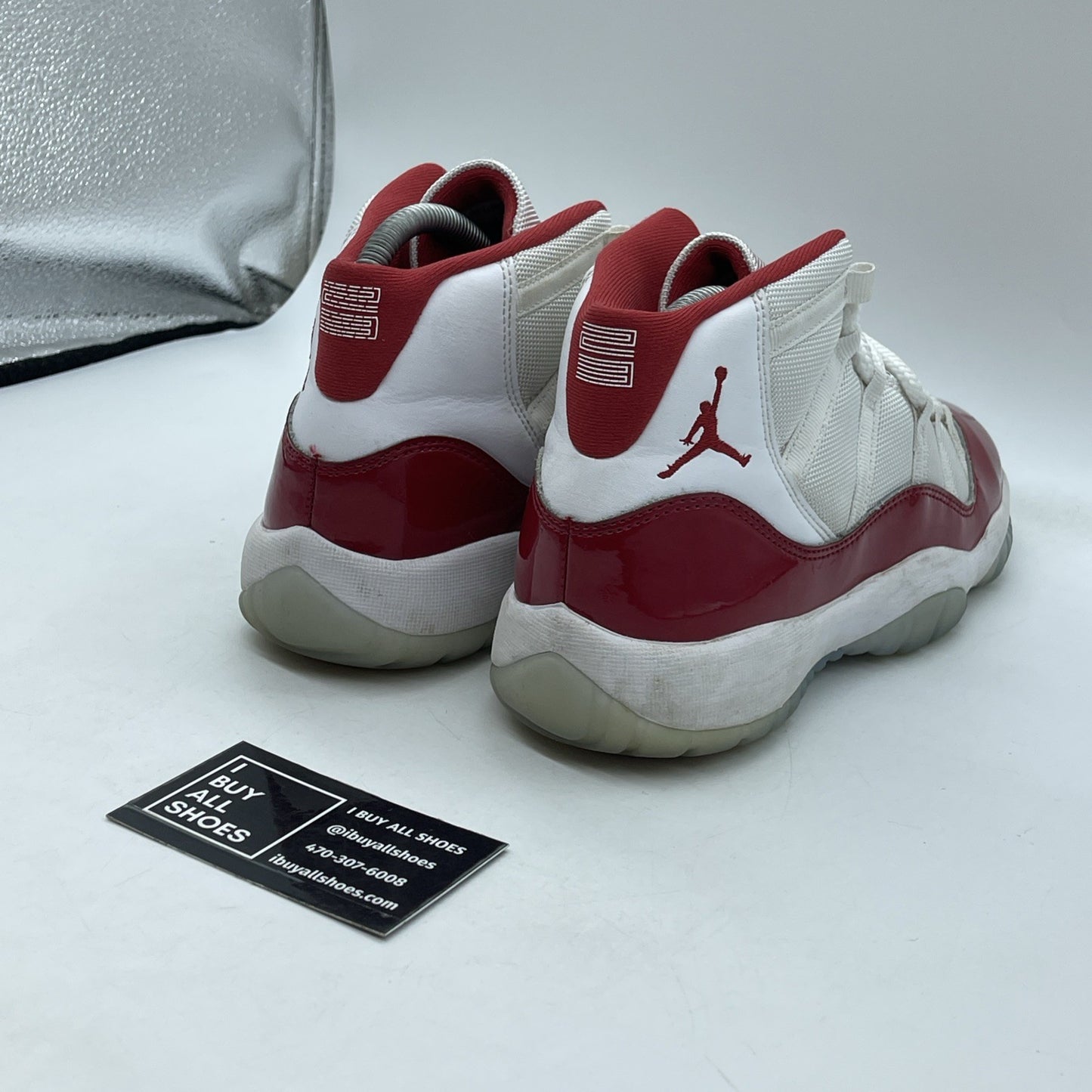 Size 7Y (GS) - Jordan 11 Retro Mid Cherry Red White Suede Leather (378038-116)