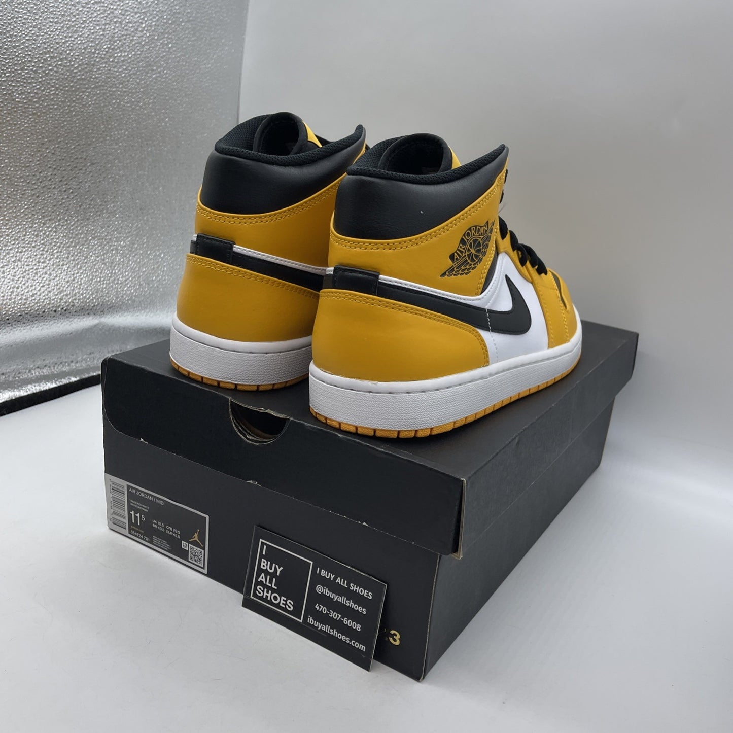 Size 11.5 - Air Jordan 1 Mid Taxi 2022 Leather (554724-701)