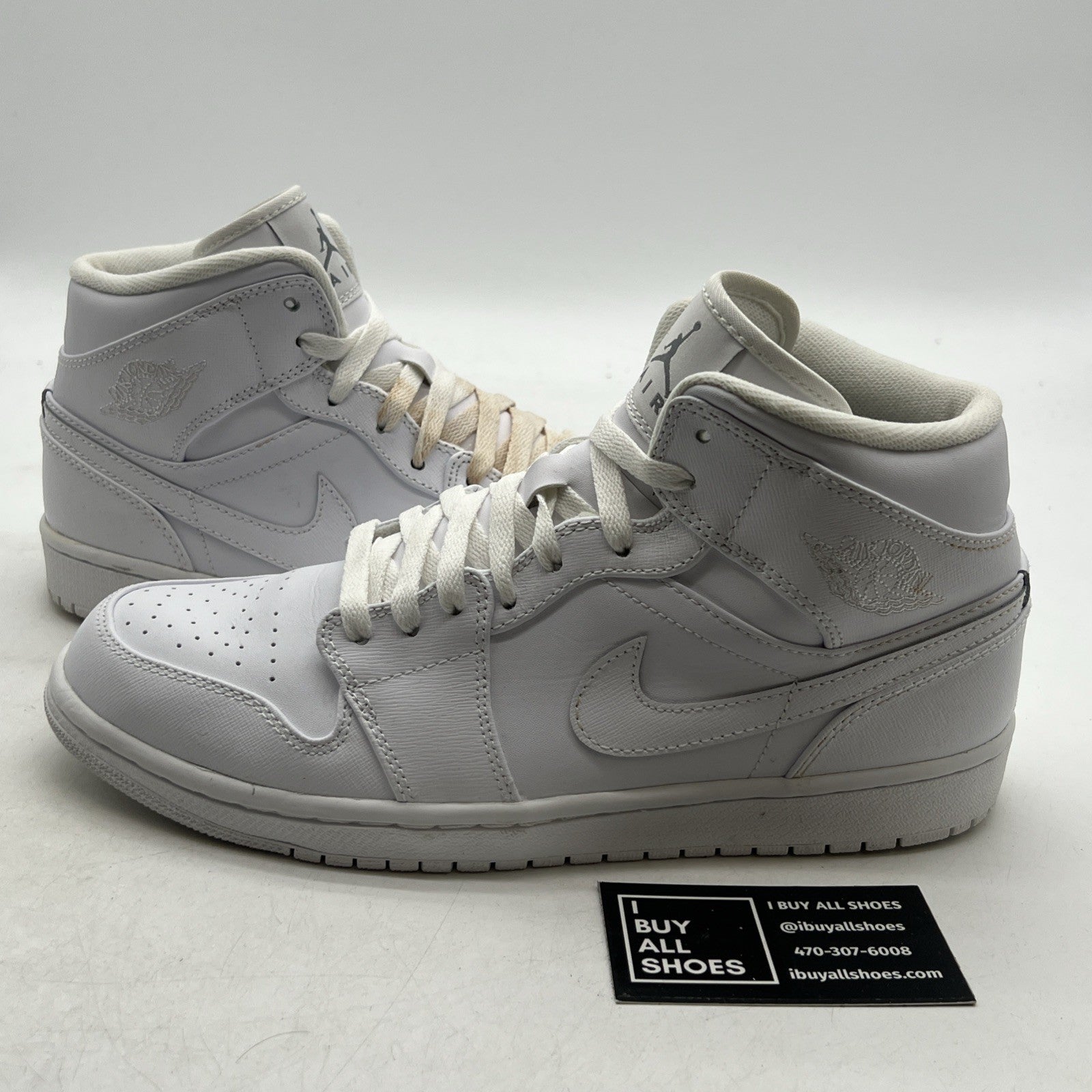 Size 9.5 - Air Jordan 1 2018 Mid Triple White (555724-100)