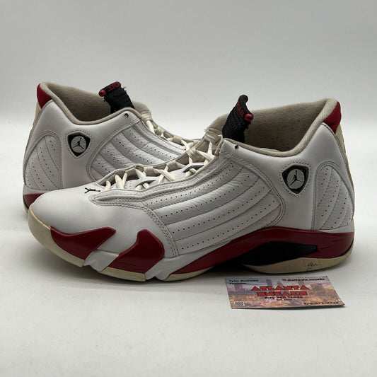 Size 11 - Air Jordan 14 Retro 2012 Candy Cane White Black Red Leather 487471-101