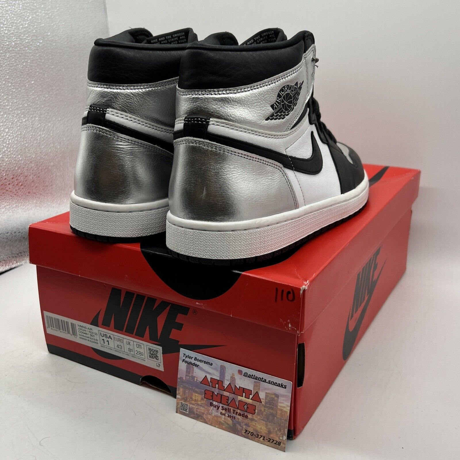 Size 11 - Jordan 1 High OG Metallic Silver Black White Silver (CD0461-001)