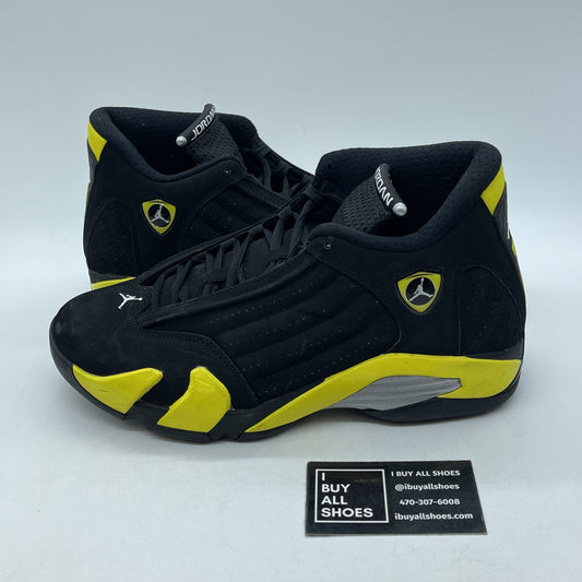 Size 9 - Air Jordan 14 Retro Thunder Black Yellow Suede (487471-070)