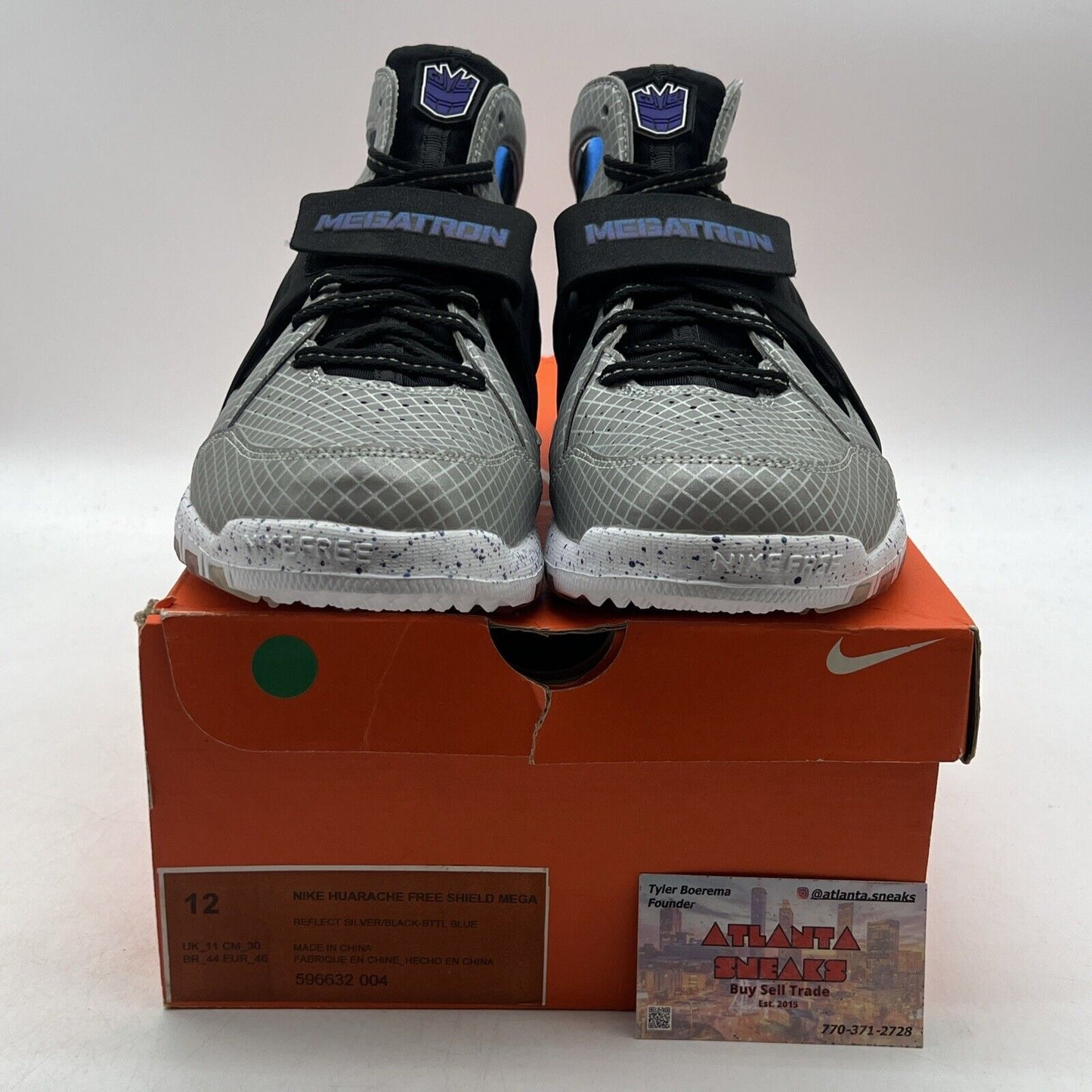 Size 12 - Nike Huarache Free Shield Mega Megatron Blue White (596632-004)