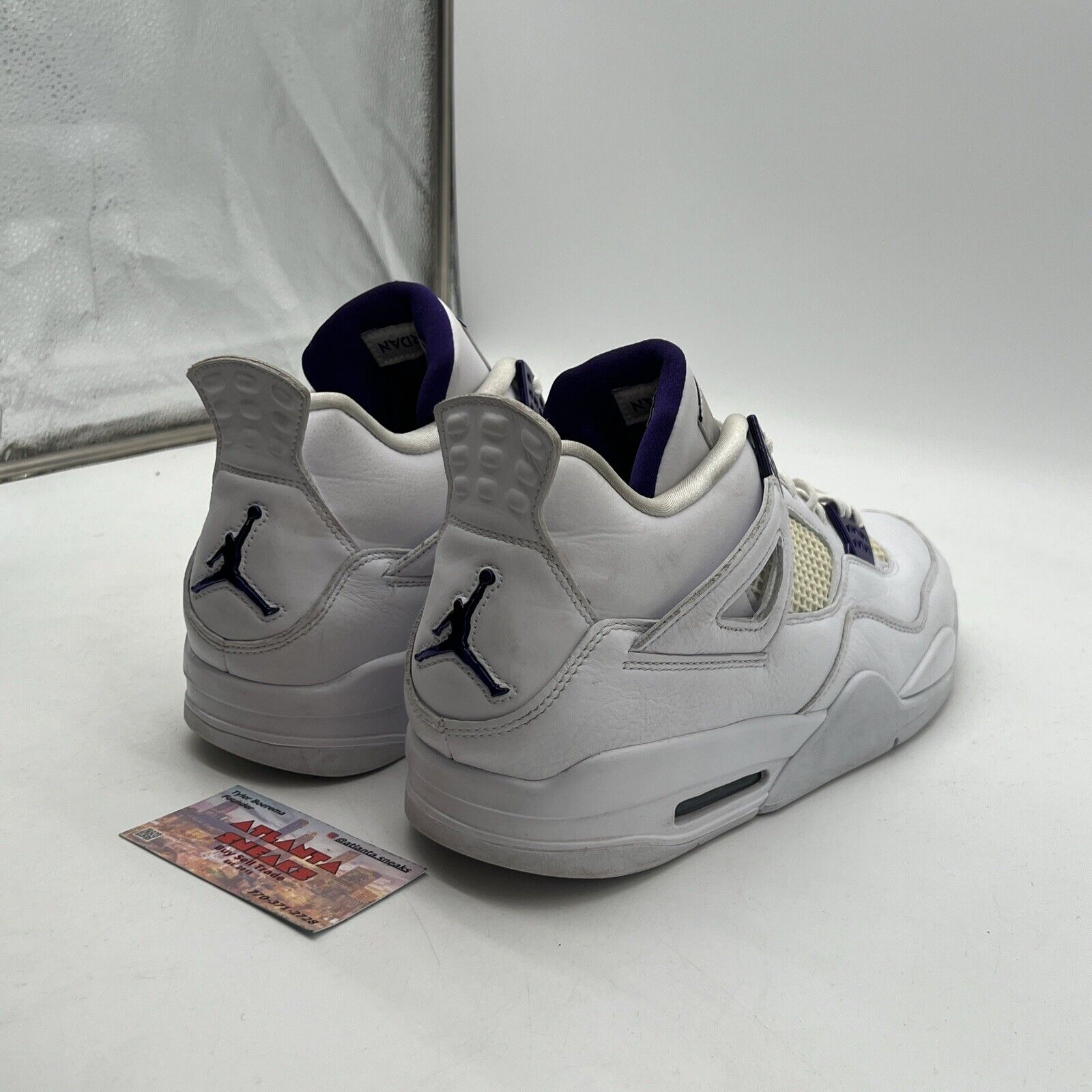 Size 13 - Jordan 4 Retro Mid Purple Metallic White Leather (CT8527-115)