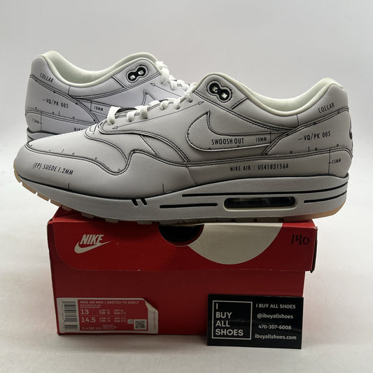 Size 13 - Nike Air Max 1 Sketch To Shelf - White (CJ4286-100)