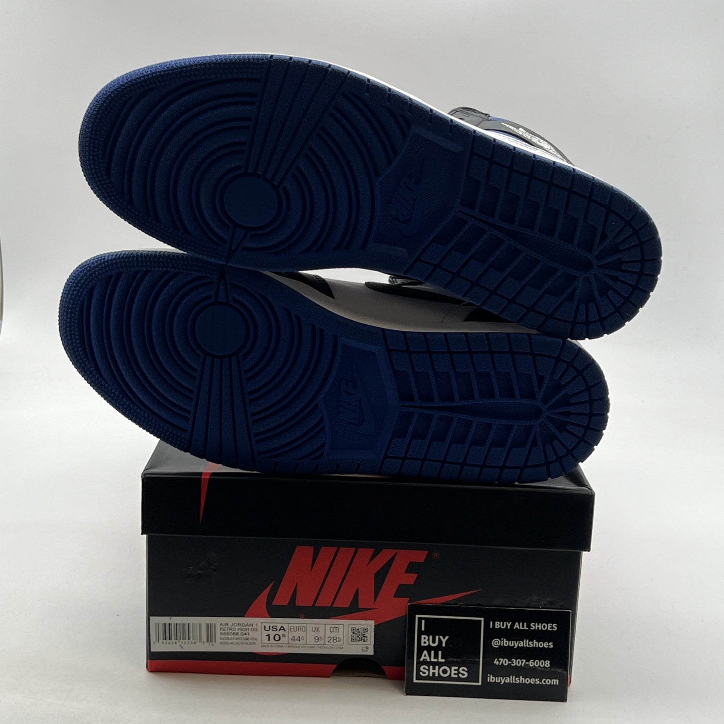 Size 10.5 - Air Jordan 1 Retro OG High Royal Toe (555088-041)