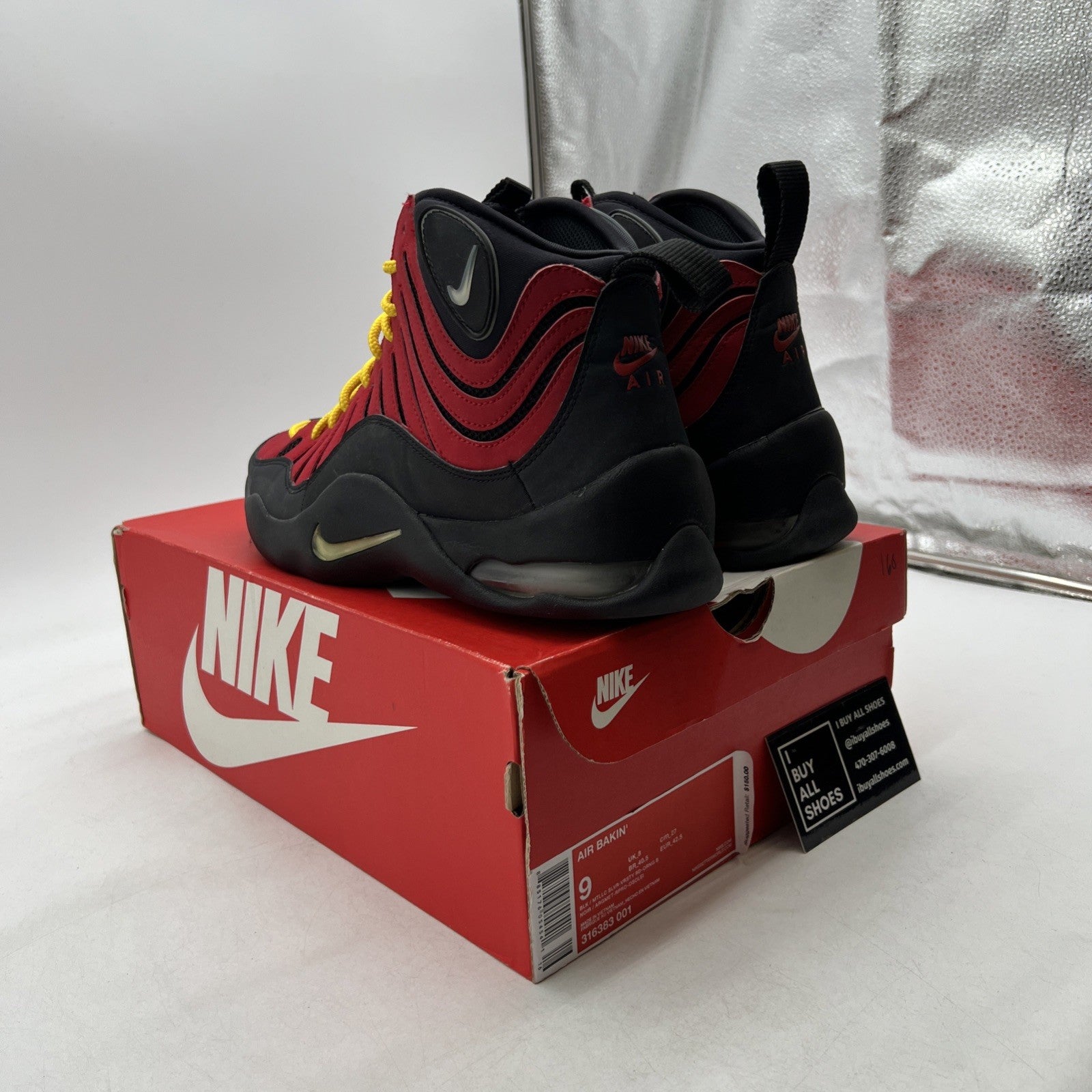 Size 9 - Nike Air Bakin 2013 Black Red (316383-001)