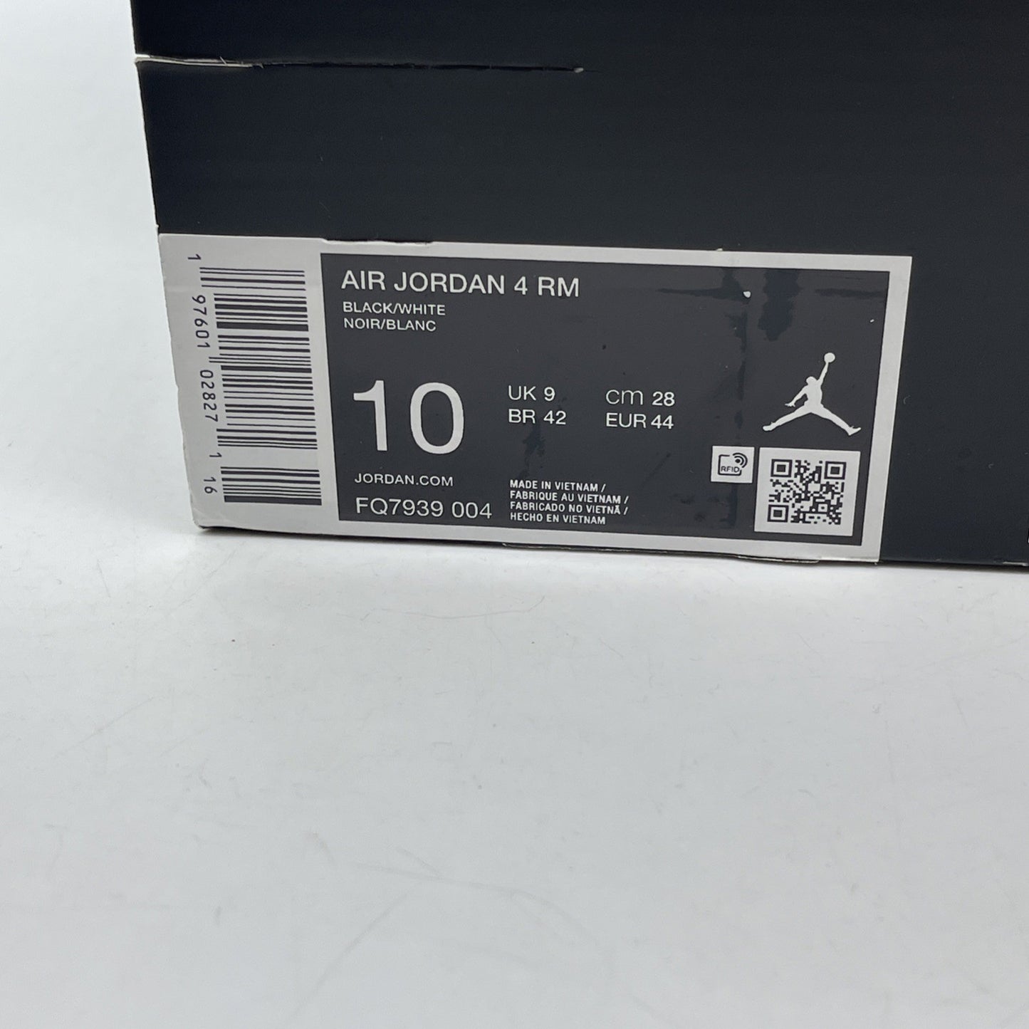 Size 10 - Air Jordan 4 RM Black Cat Black White Suede (FQ7939-004)