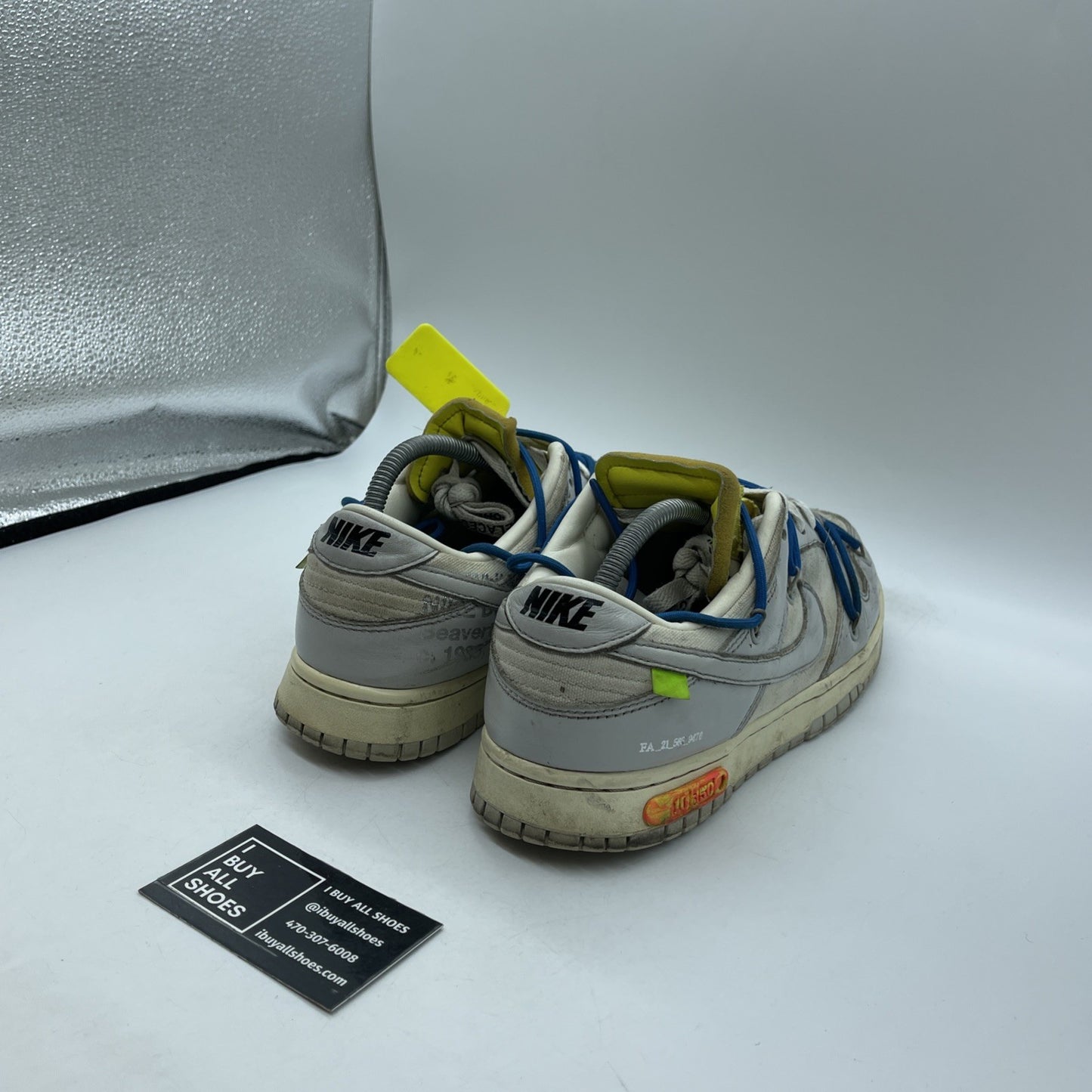 Size 9.5 - Nike Off-White x Dunk Low Lot 10 of 50  Grey Leather (DM1602-112)
