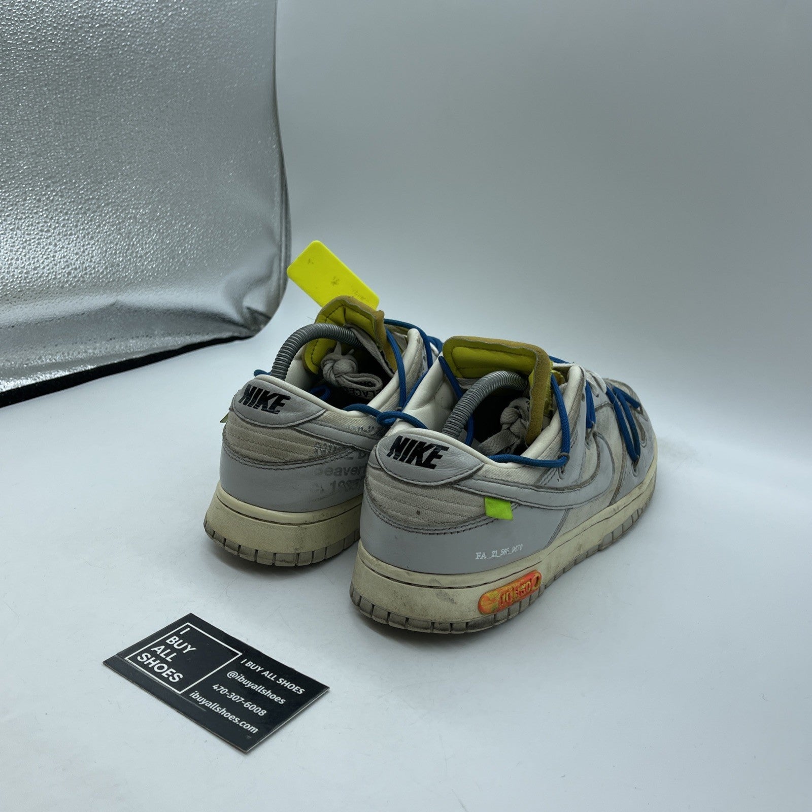 Size 9.5 - Nike Off-White x Dunk Low Lot 10 of 50  Grey Leather (DM1602-112)